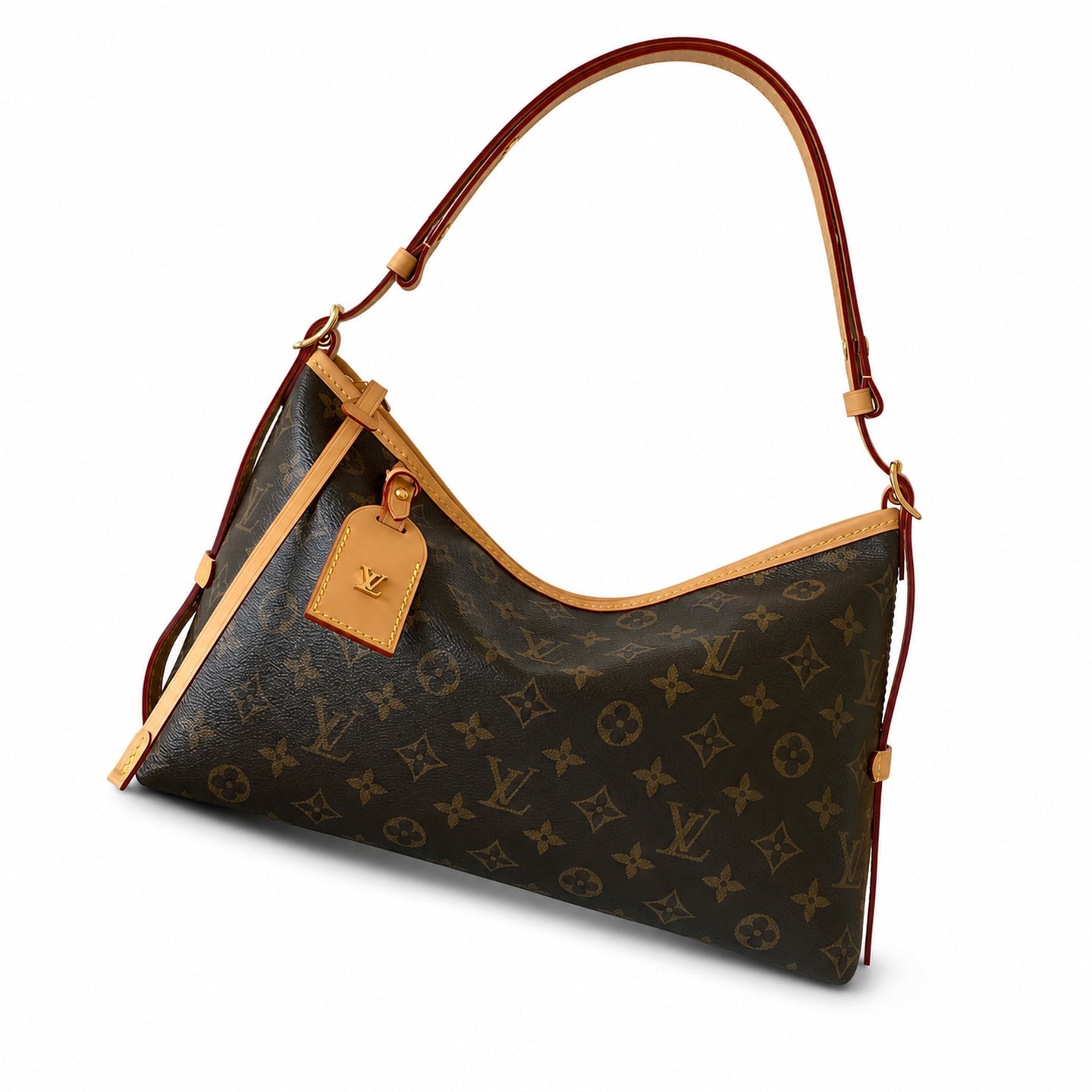 Louis Vuitton CarryAll Large Canvas Leather White Gold Handbag