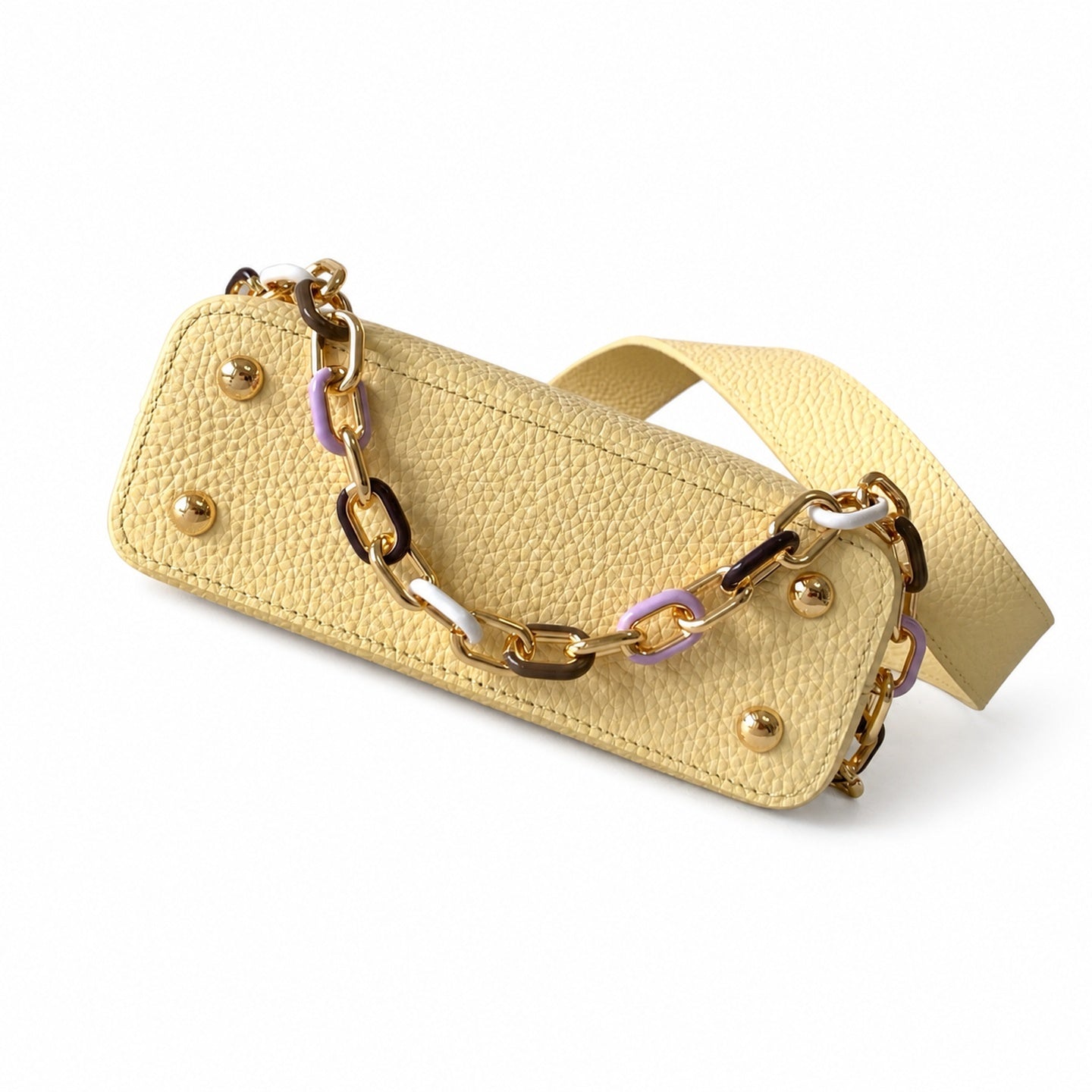 Louis Vuitton Capucines Small Leather Black Yellow Handbag