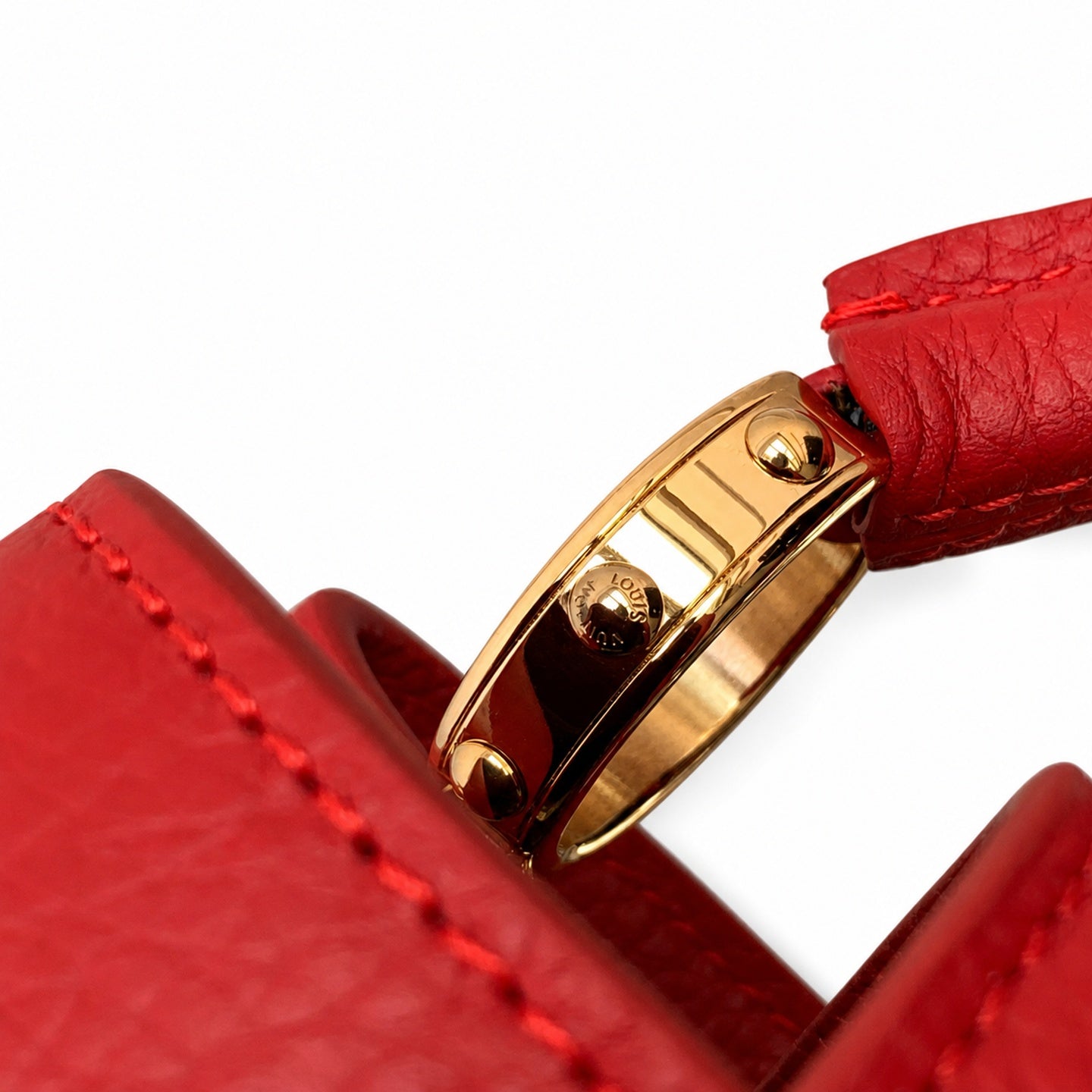 Louis Vuitton Capucines Small Leather Red Handbag