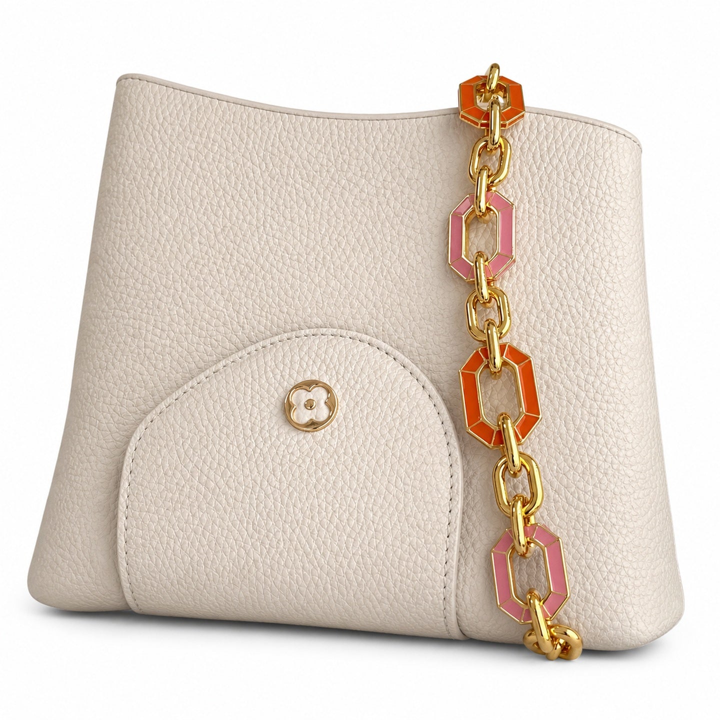 Louis Vuitton Capucines Small Leather White Gold Handbag