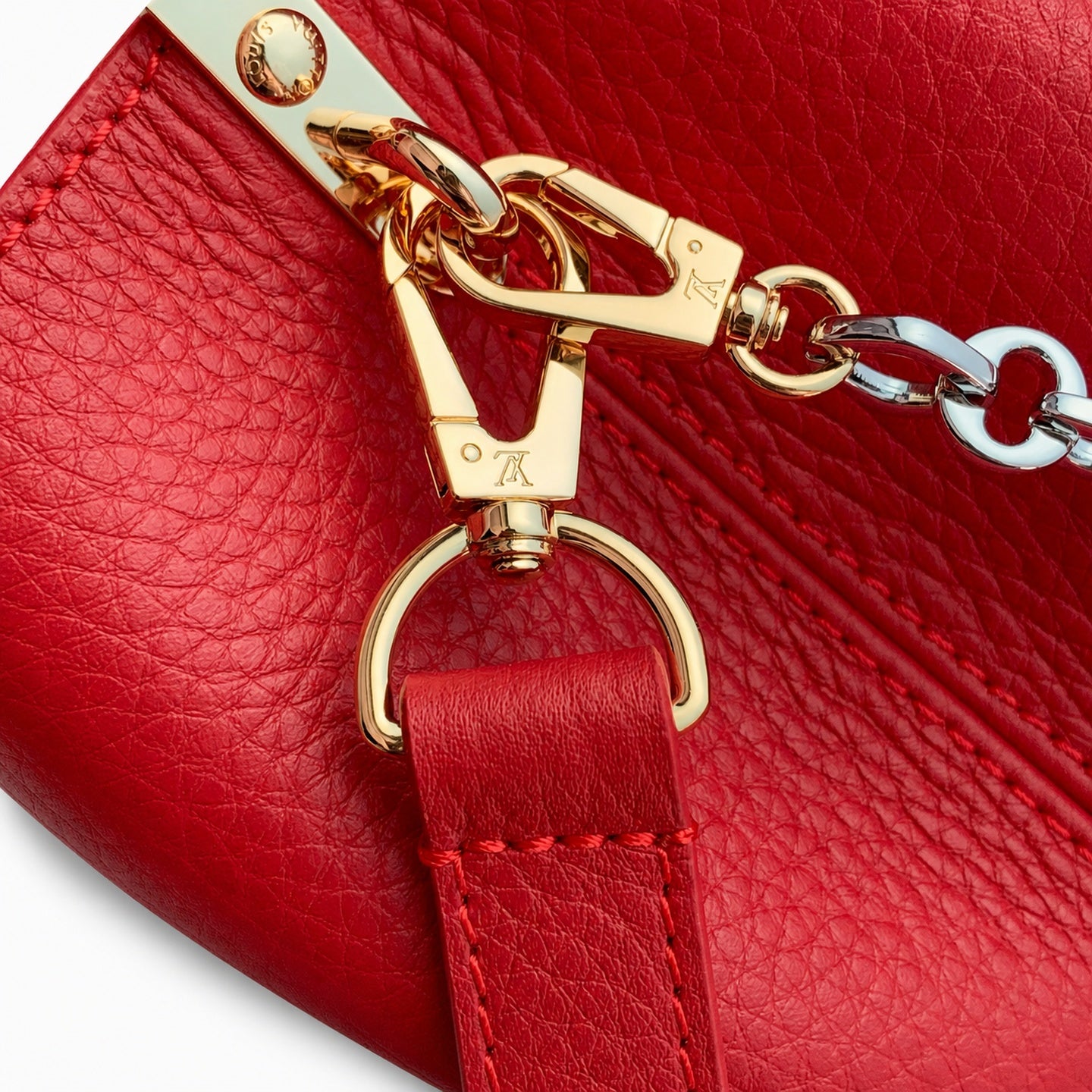 Louis Vuitton Capucines Mini Leather Red Handbag
