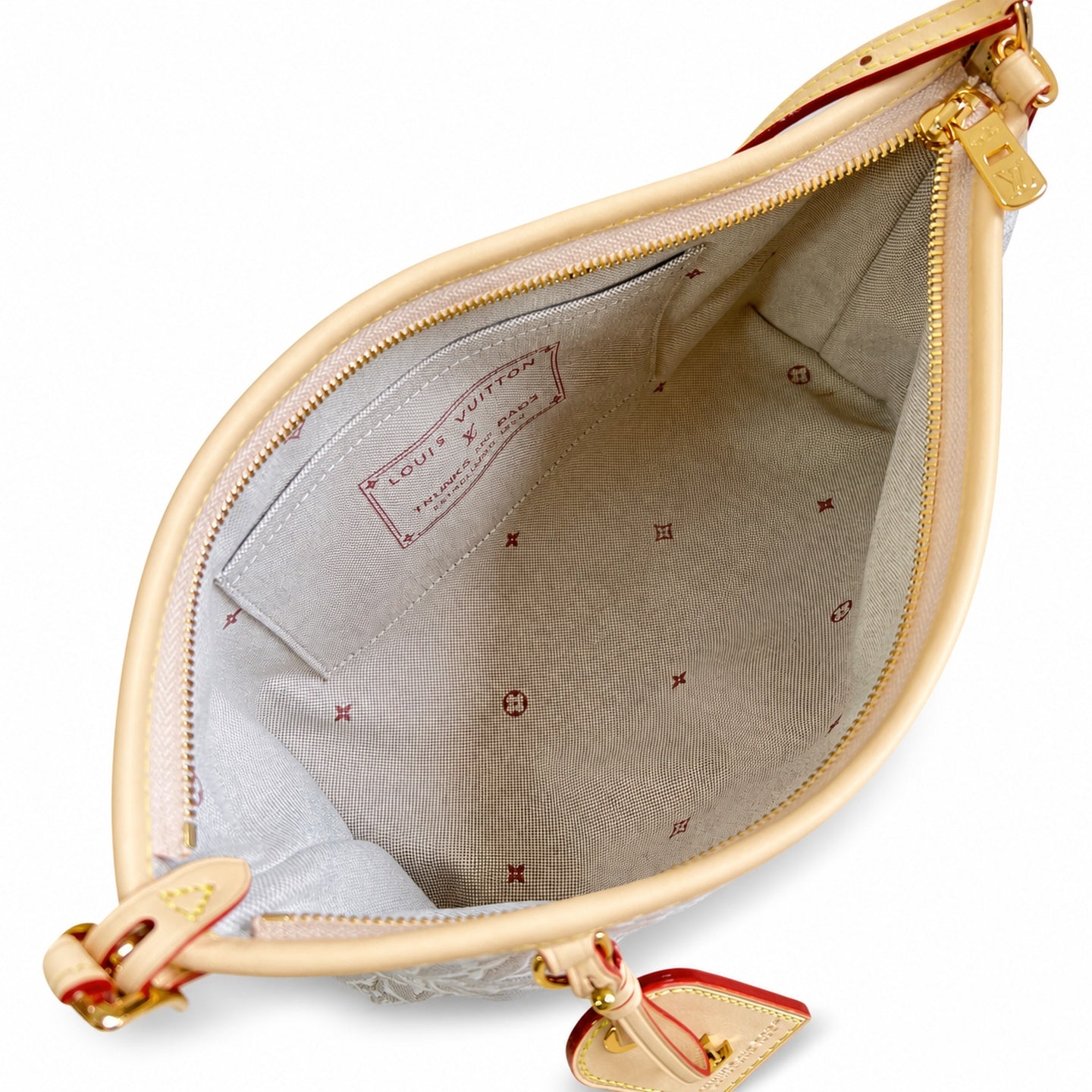 Louis Vuitton CarryAll Embroidered Cotton Canvas Jacquard Leather Handbag