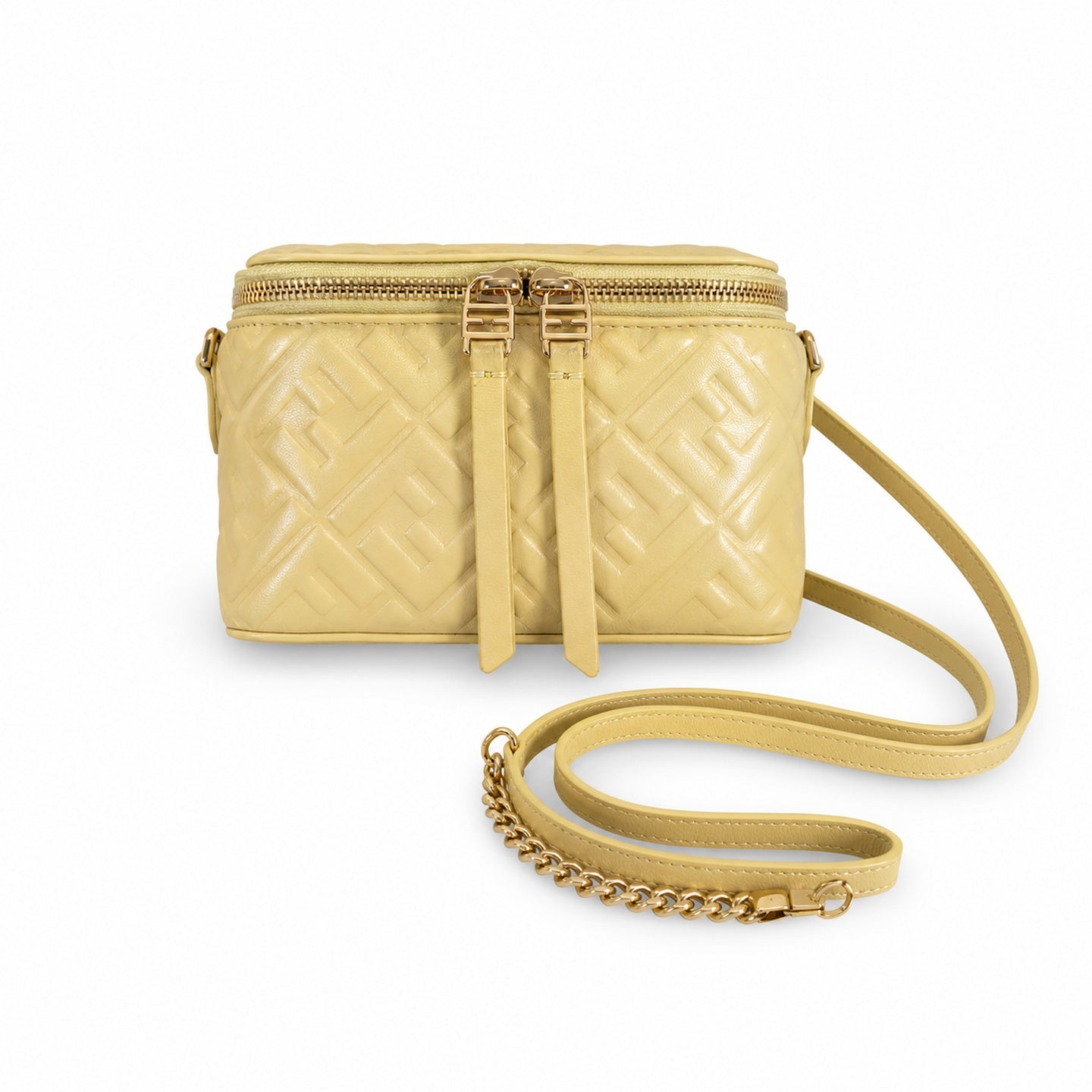 Fendi Mini Leather Yellow Vanity Bag