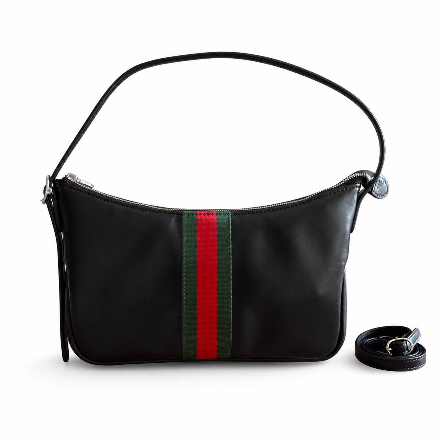 Gucci Leather Black Red Green Bag