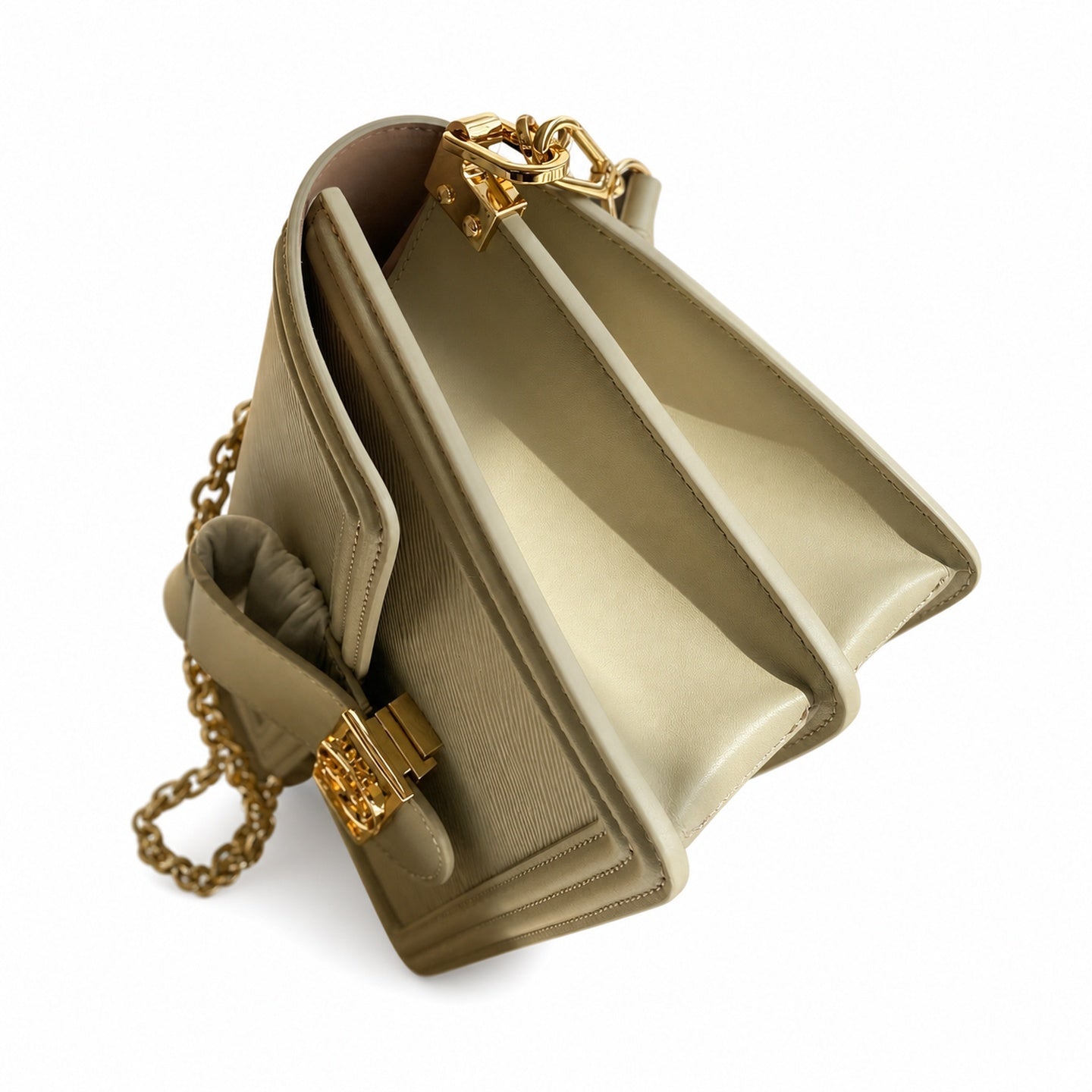 Louis Vuitton Dauphine Medium Leather Khaki Handbag