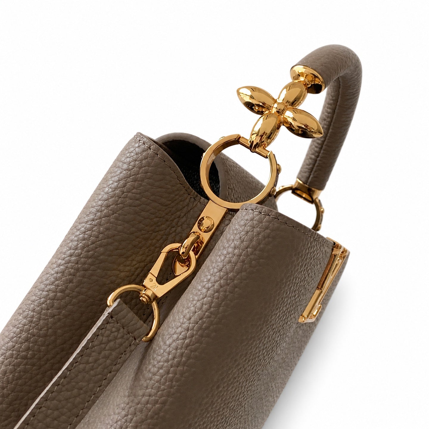 Louis Vuitton Capucines Leather Gray Handbag