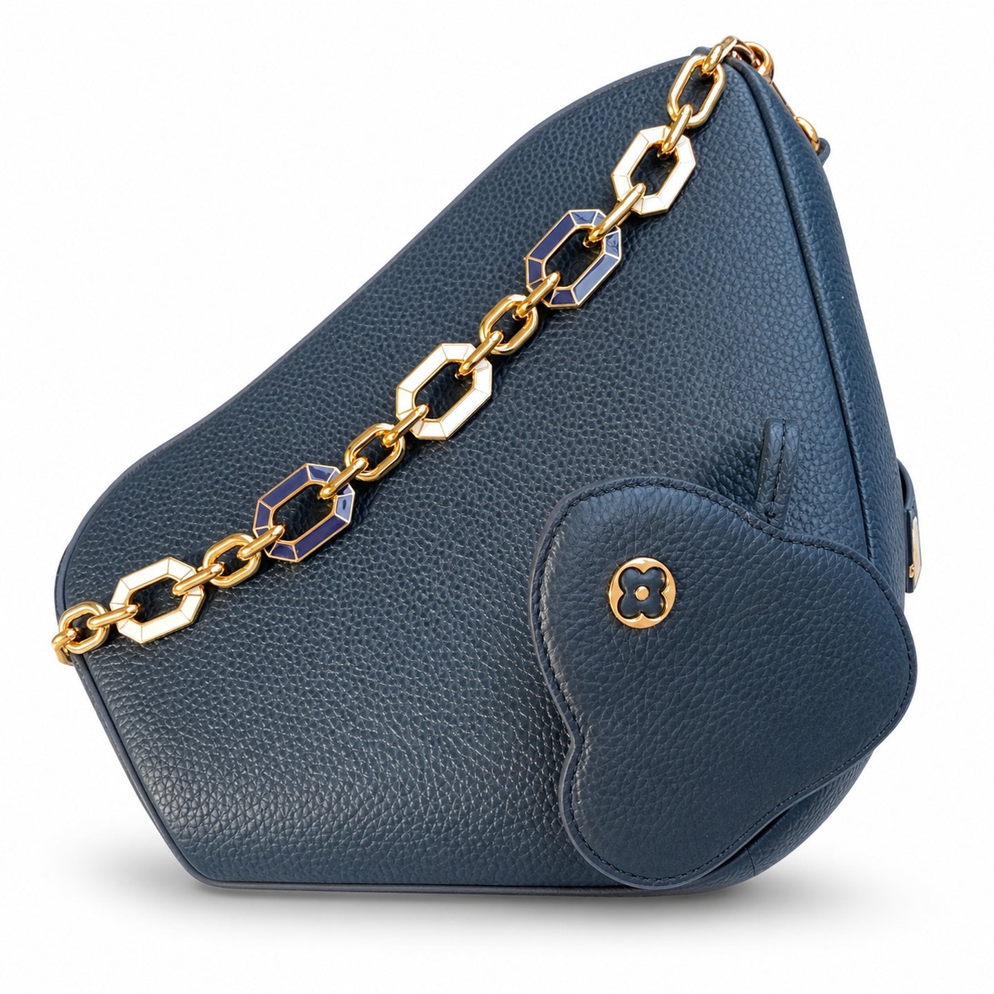 Louis Vuitton Capucines Small Leather Blue Gold Handbag