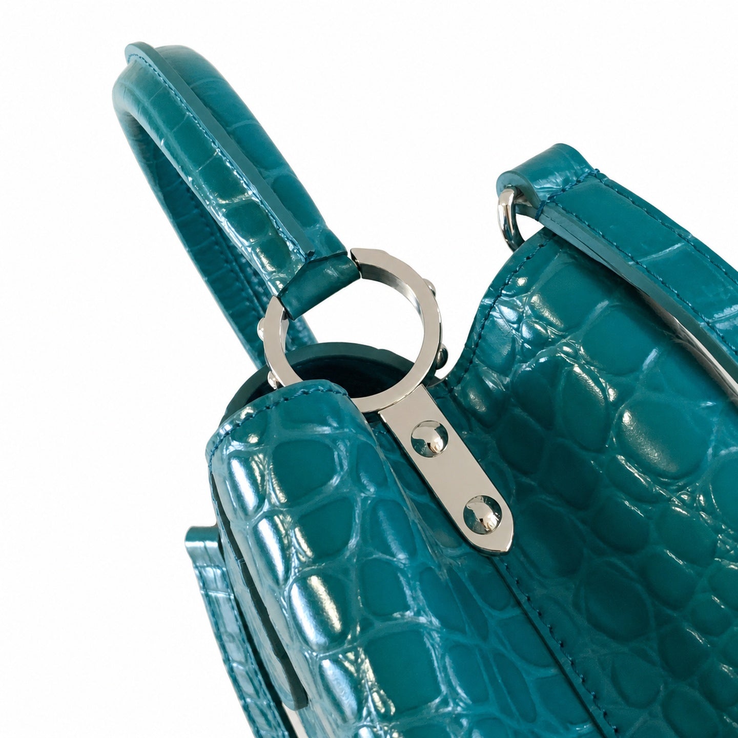 Louis Vuitton Capucines Medium Croc-Embossed Leather Green Silver Handbag