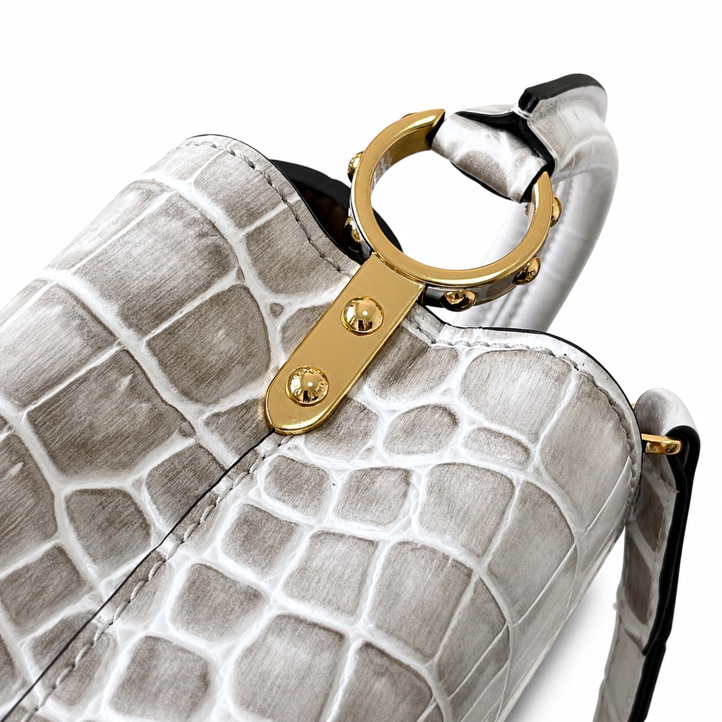 Louis Vuitton Capucines Mini Leather White Gold Handbag