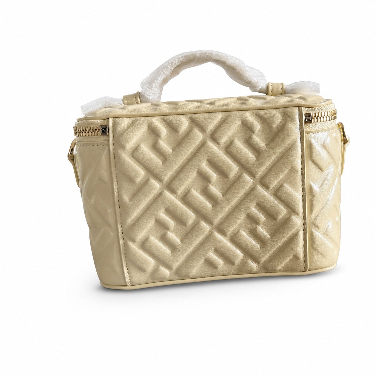 Fendi Mini Leather Yellow Vanity Bag