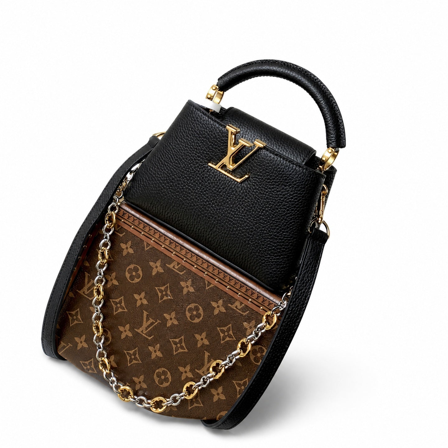 Louis Vuitton Capucines Mini Leather Black Handbag