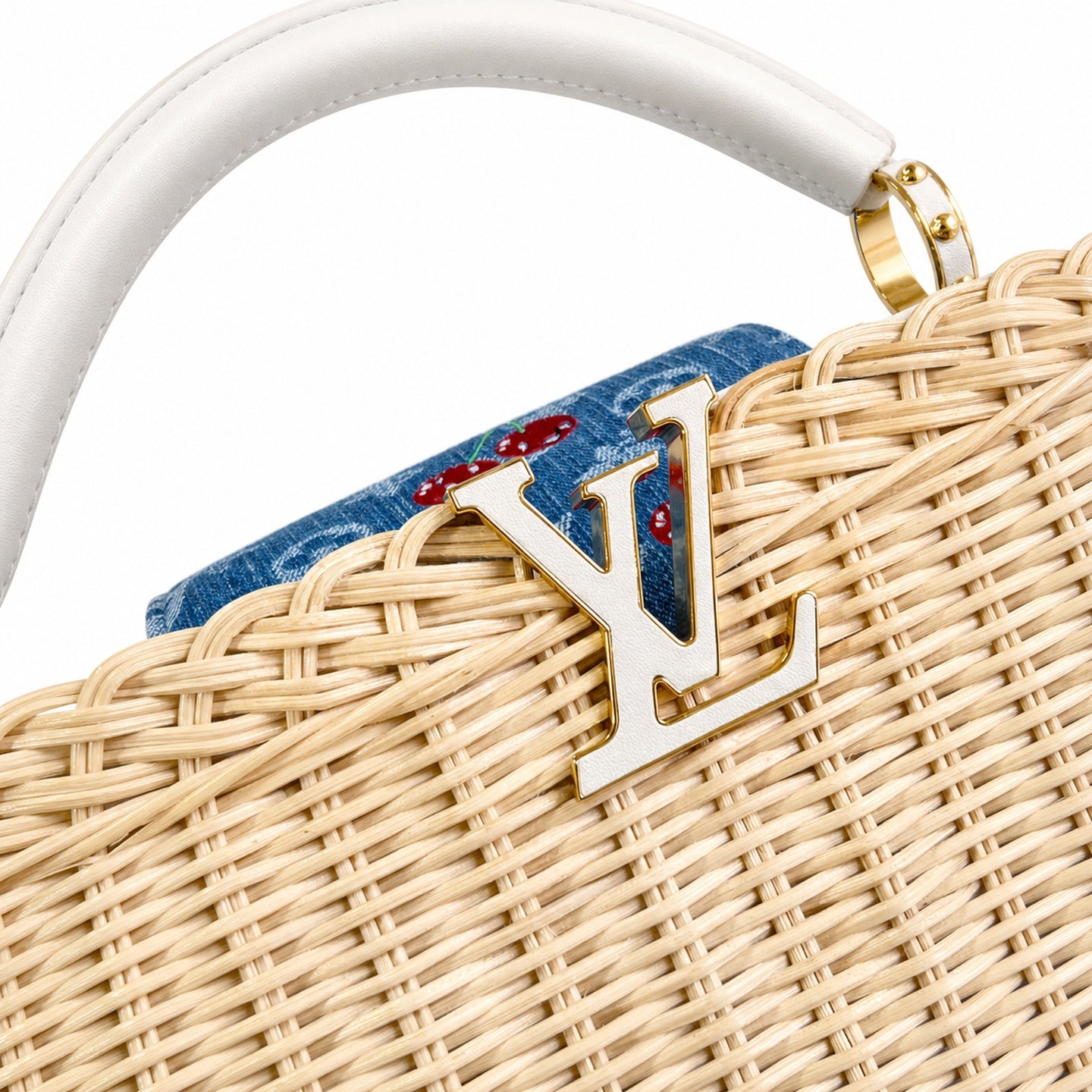 Louis Vuitton Capucines Takashi Murakami Small White Handbag