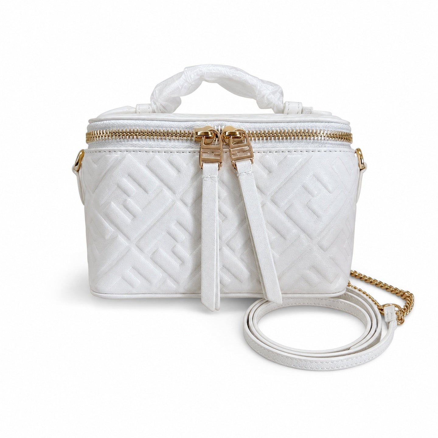 Fendi Mini Leather White Vanity Bag