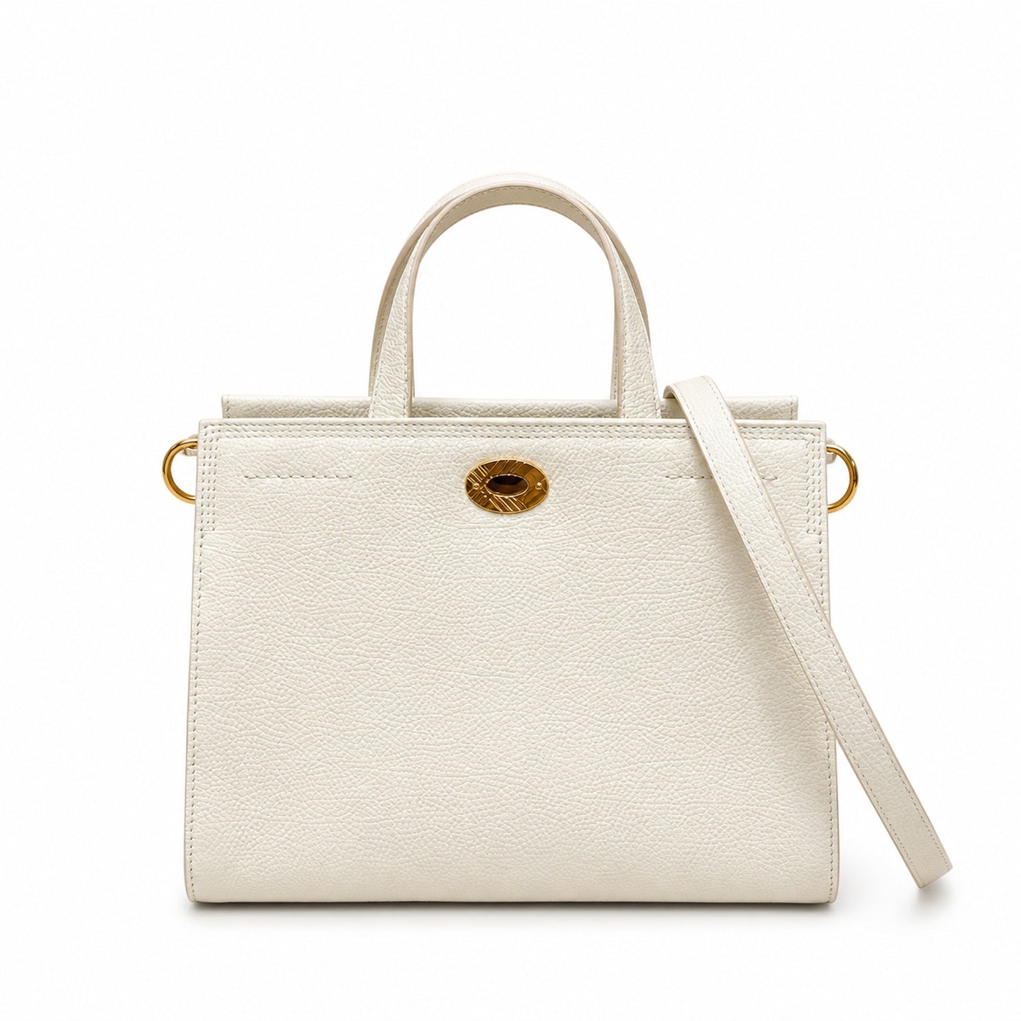 Burberry Cotton Leather Check Tote Bag