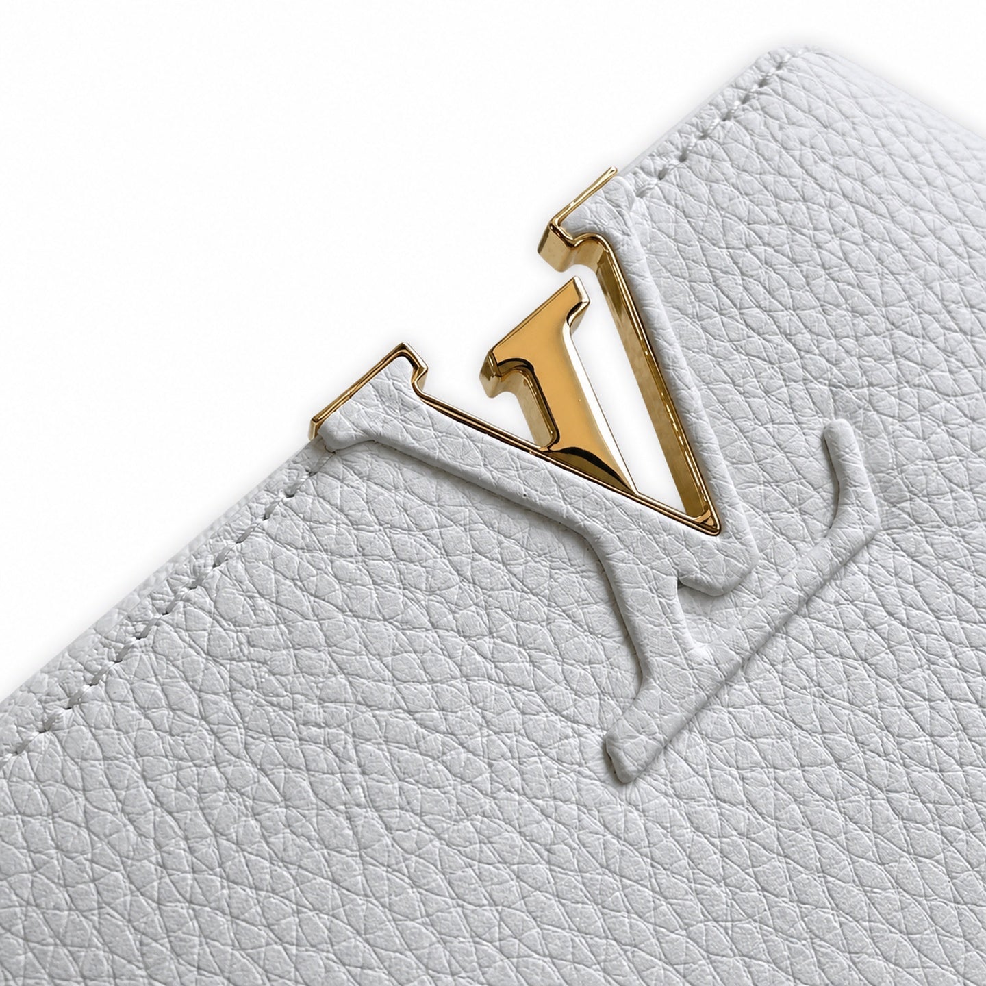 Louis Vuitton Capucines Medium Snakeskin Leather White Gold Handbag