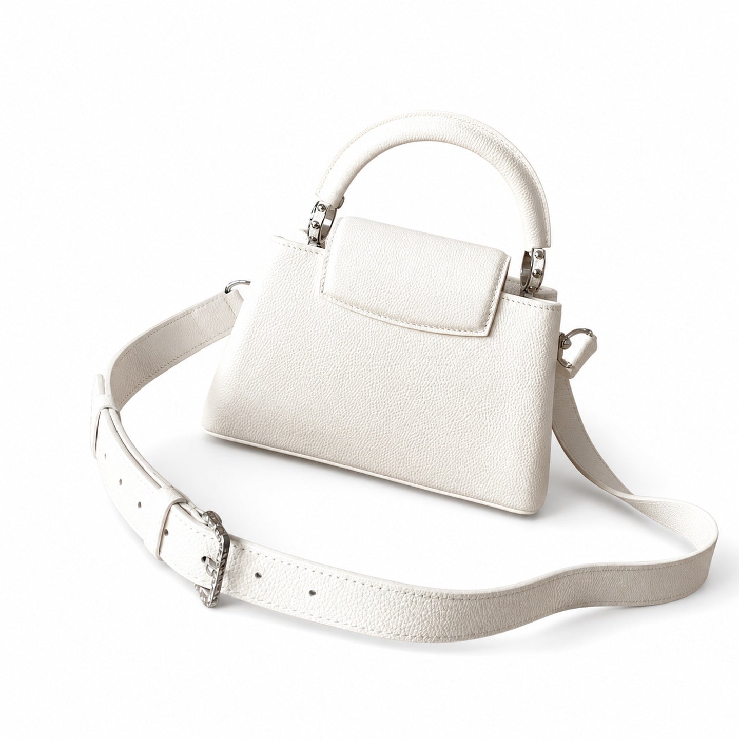 Louis Vuitton Mini Leather White Silver Handbag