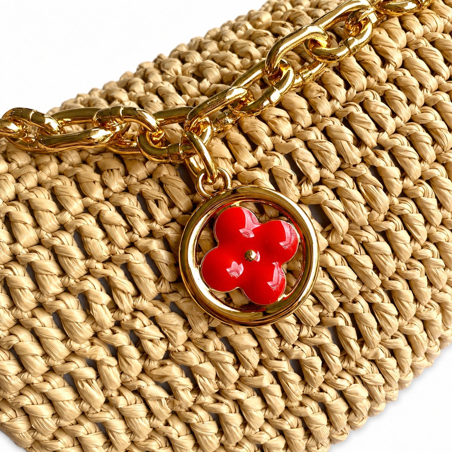 Louis Vuitton Twist Raffia Leather Handbag
