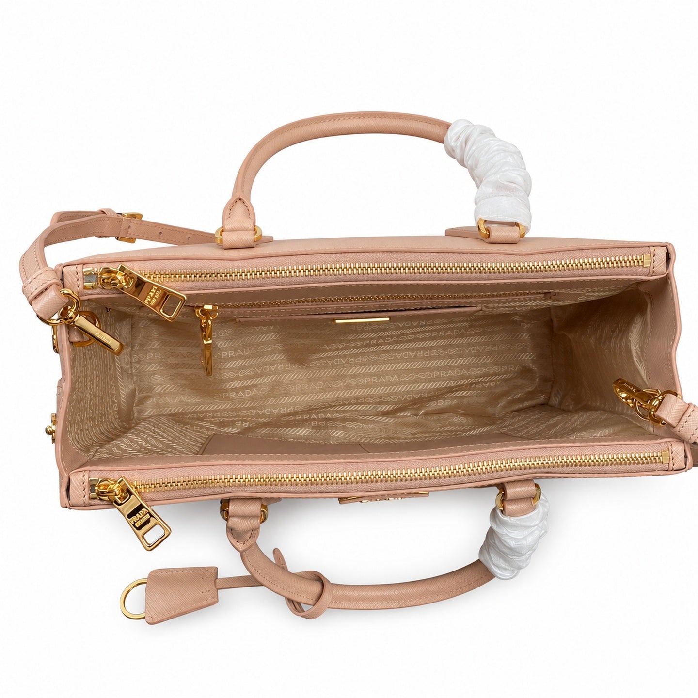 Prada Saffiano Large Leather Gold Bag