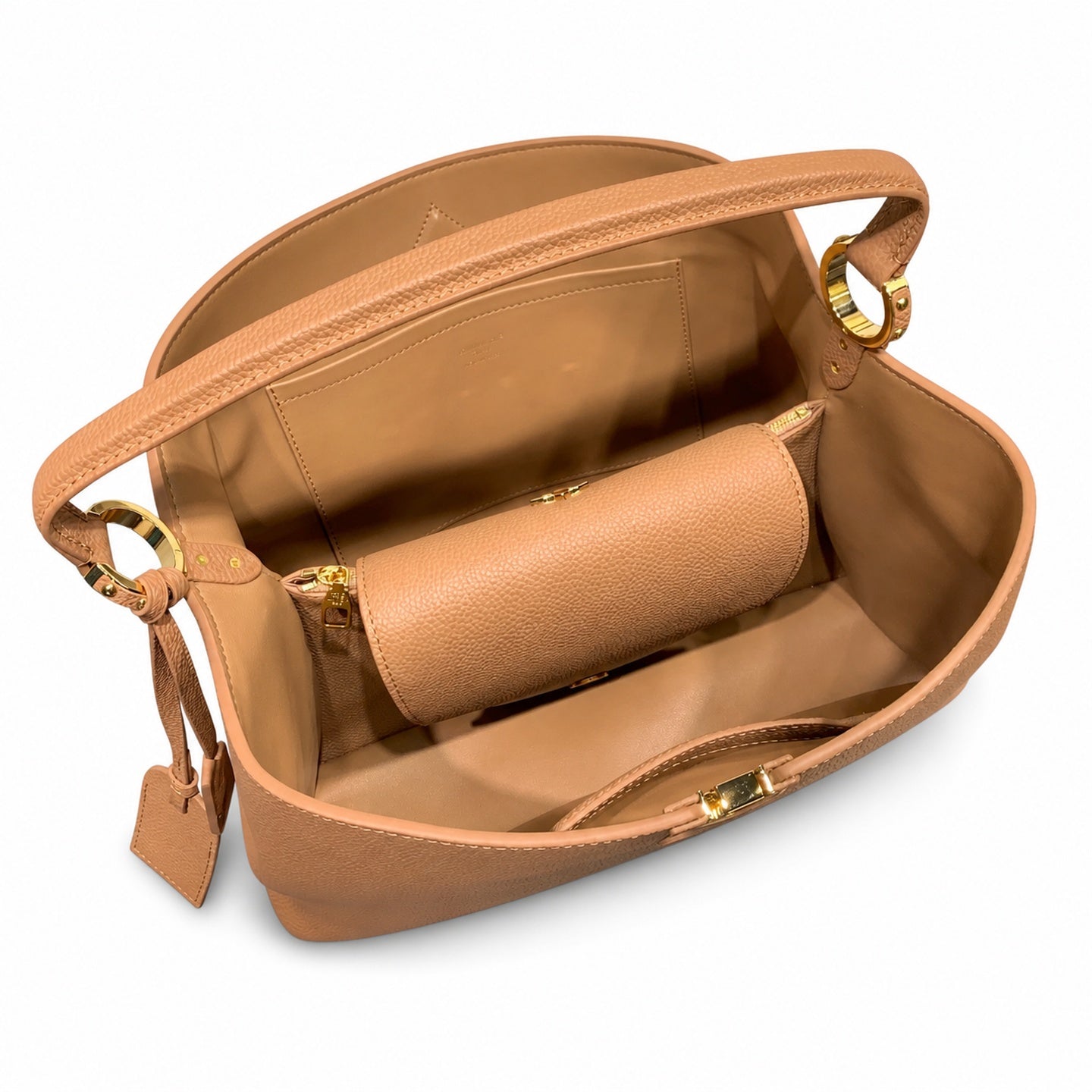 Louis Vuitton Capucines Leather Brown Gold Handbag