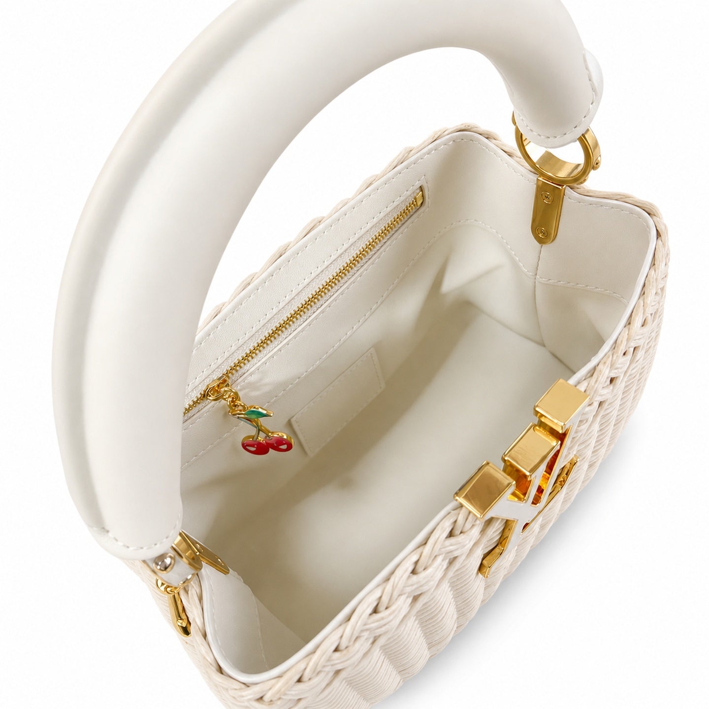 Louis Vuitton Capucines Takashi Murakami Mini White Handbag