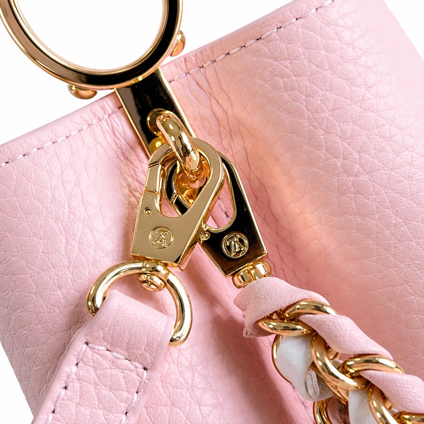 Louis Vuitton Capucines Mini Knit Leather Pink Handbag