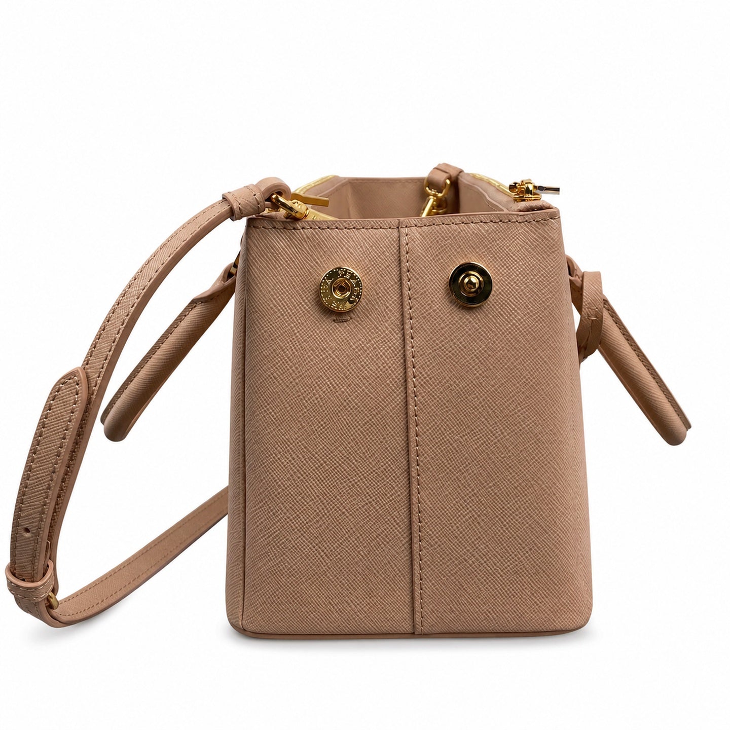 Prada Saffiano Large Leather Gold Bag