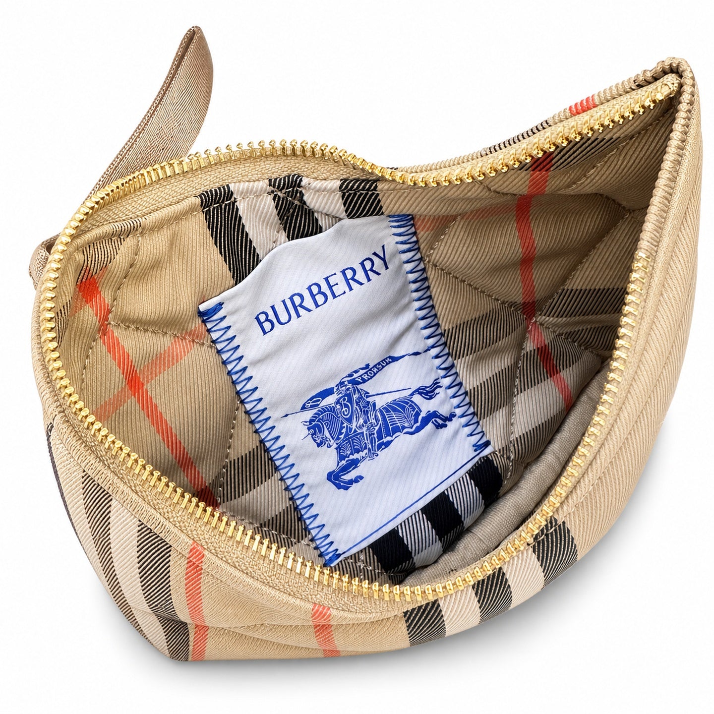 Burberry Horseshoe Quilted Check Crossbody Bag