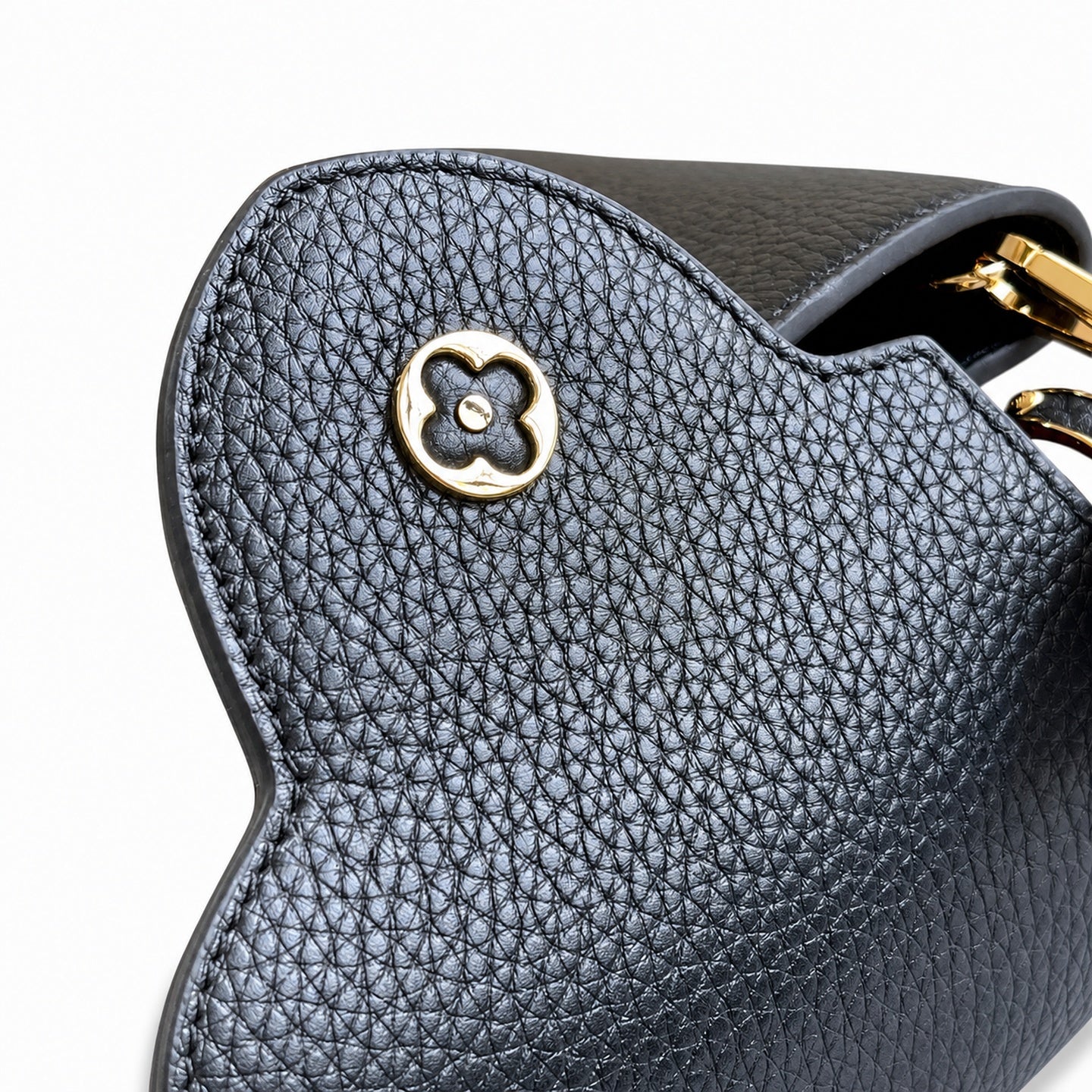 Louis Vuitton Capucines Small Leather Black Gold Handbag