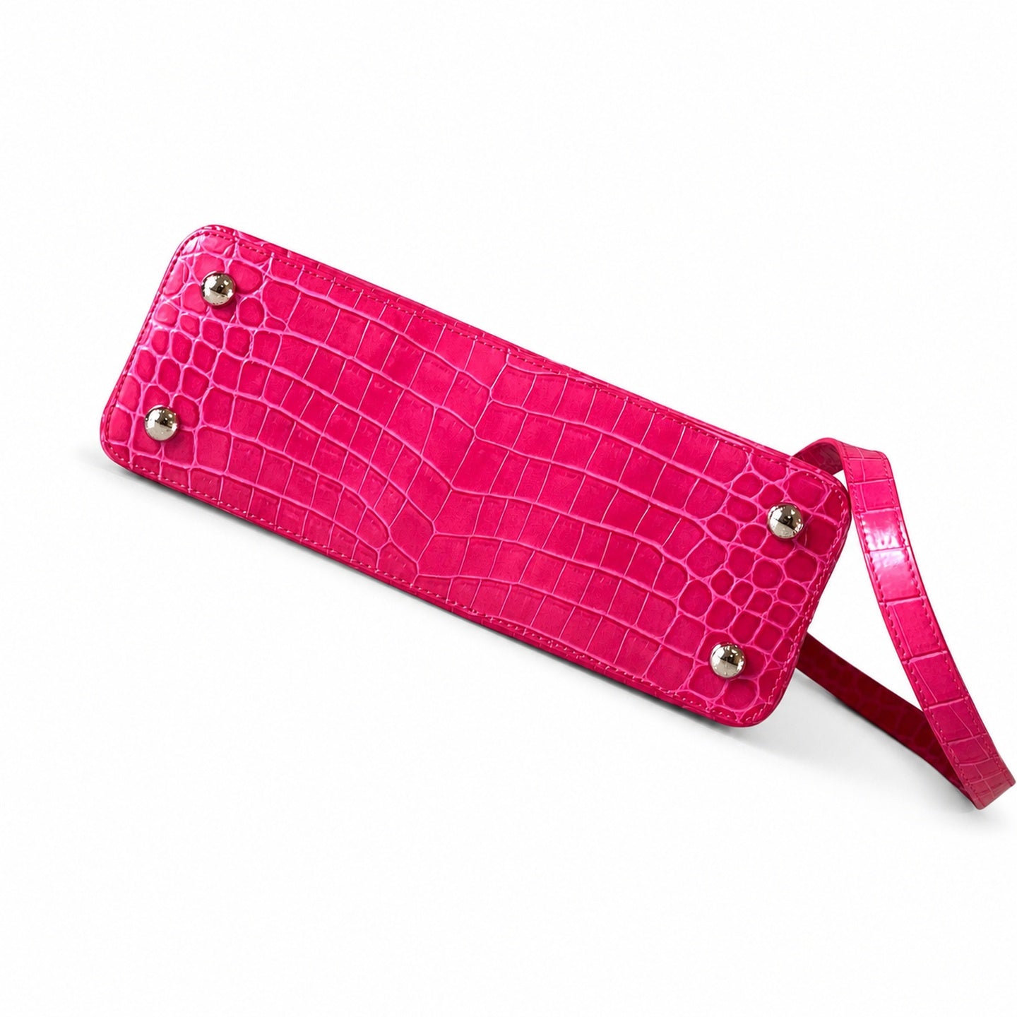 Louis Vuitton Capucines Medium Croc-Embossed Leather Pink Silver Handbag