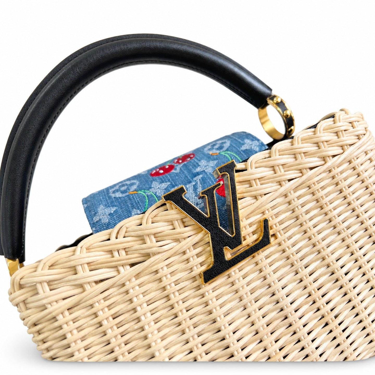 Louis Vuitton Capucines Takashi Murakami Small Black Handbag