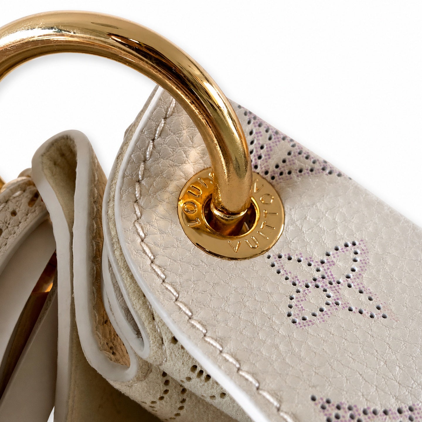 Louis Vuitton Leather Blue Gold Handbag