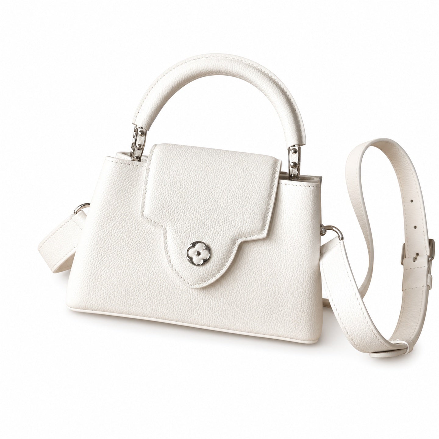 Louis Vuitton Mini Leather White Silver Handbag