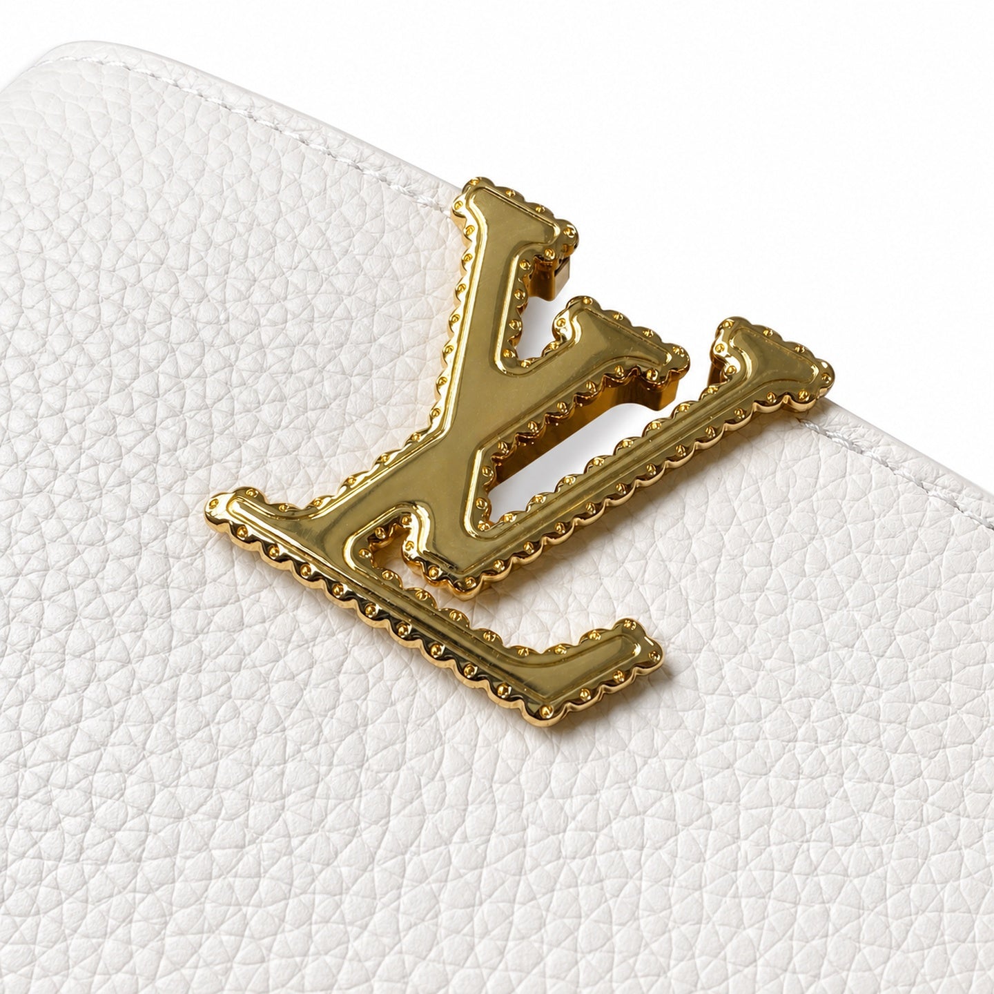 Louis Vuitton Capucines Leather White Brown Handbag