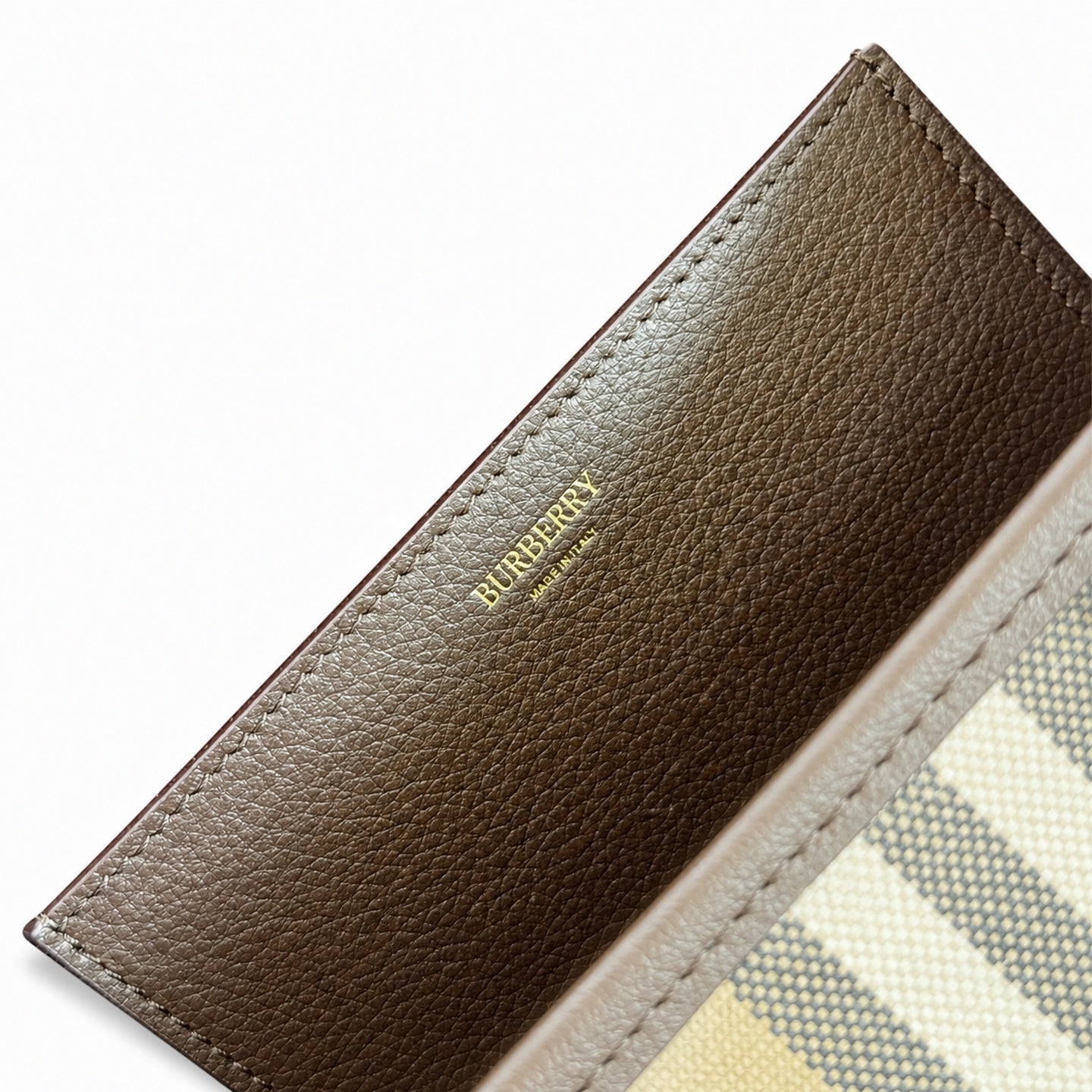 Burberry Highlands Cotton Leather Check Crossbody Bag