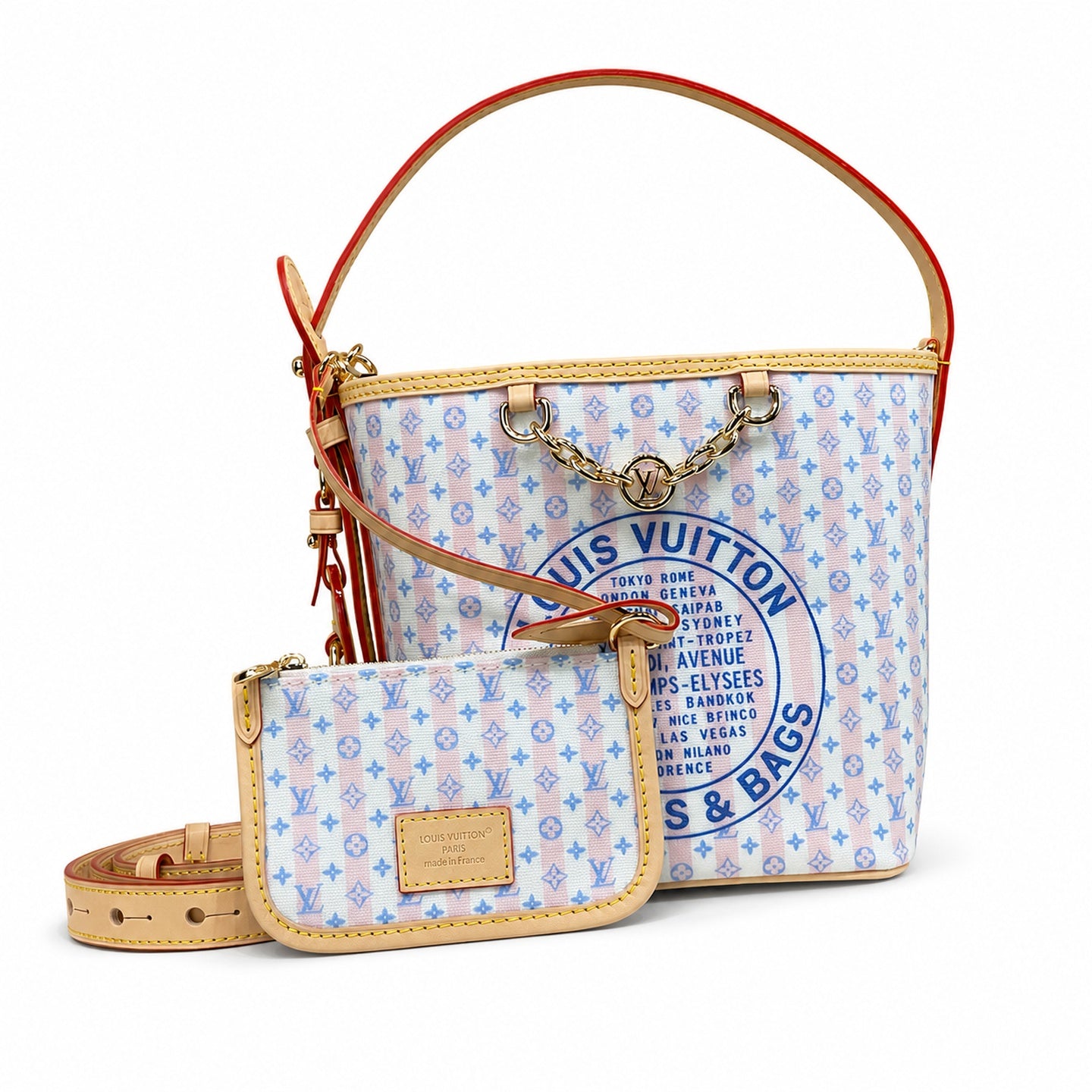 Louis Vuitton All In Mini Canvas Leather Pink Handbag