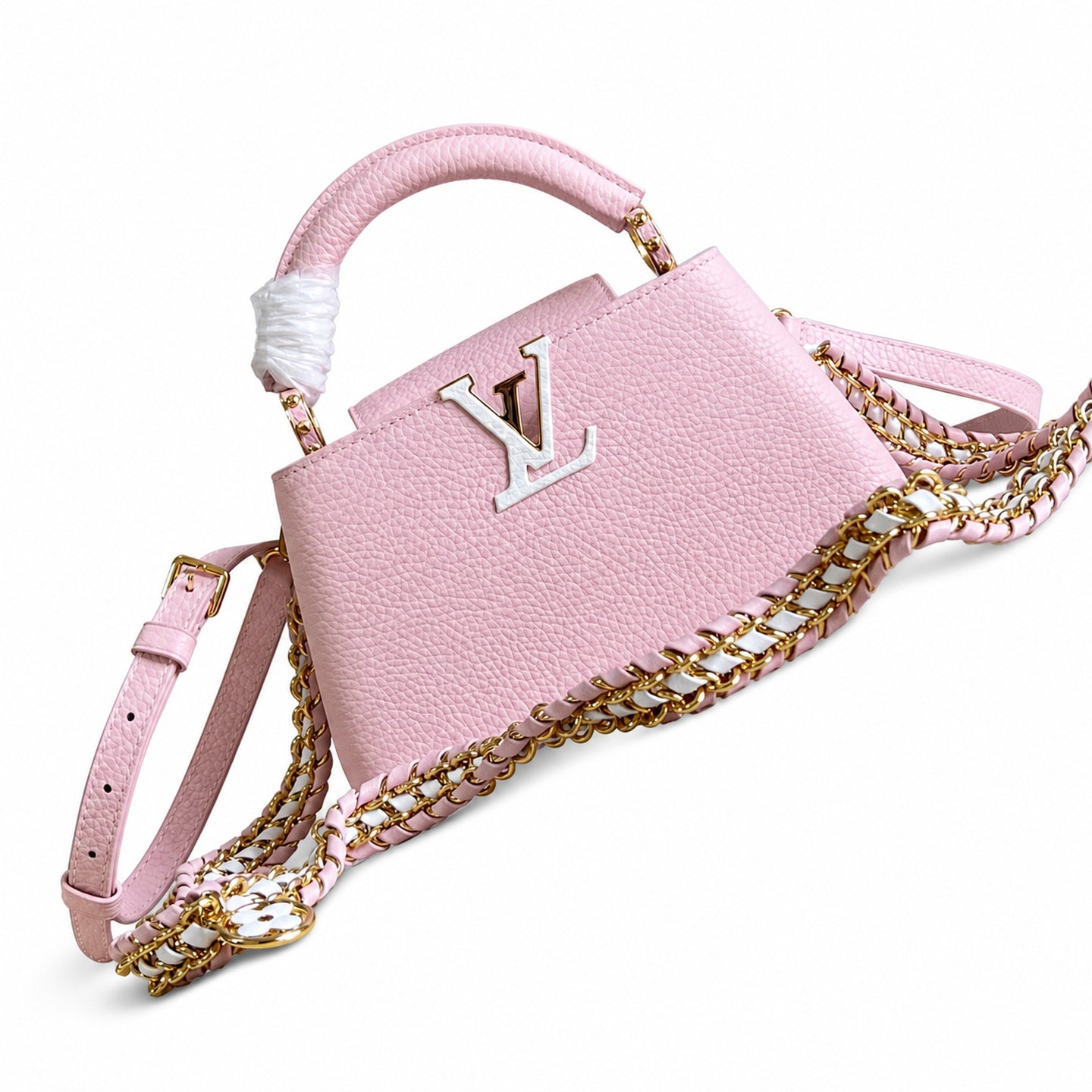 Louis Vuitton Capucines Mini Knit Leather Pink Handbag