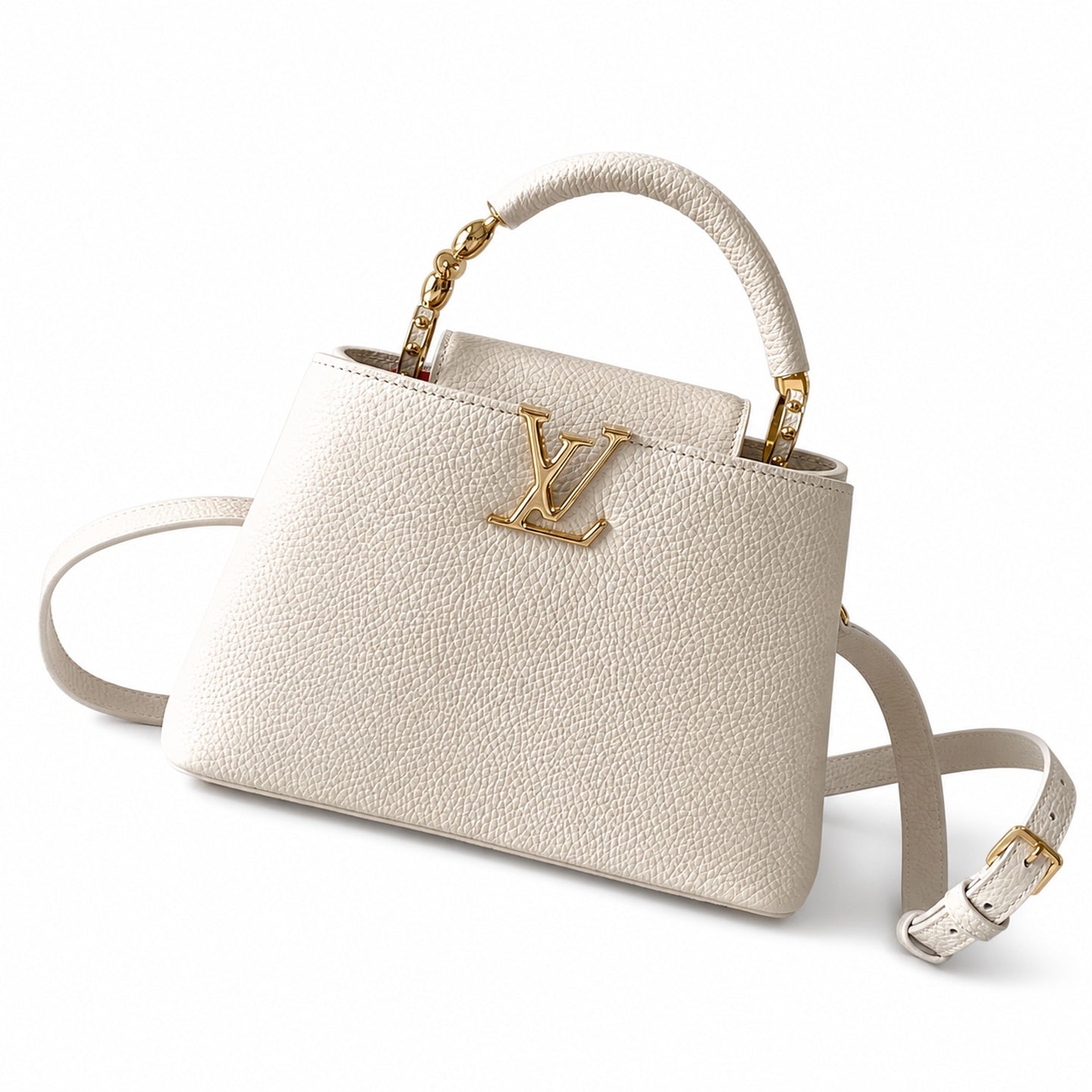 Louis Vuitton Capucines Leather White Handbag