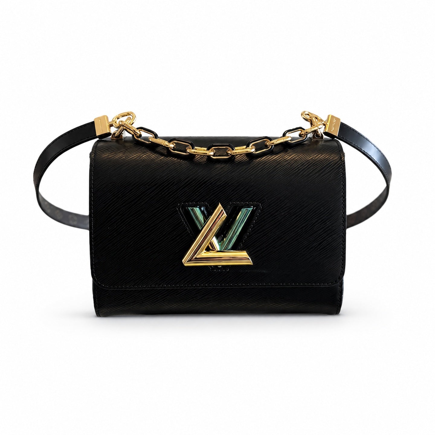 Louis Vuitton Twist Leather Black Gold Handbag