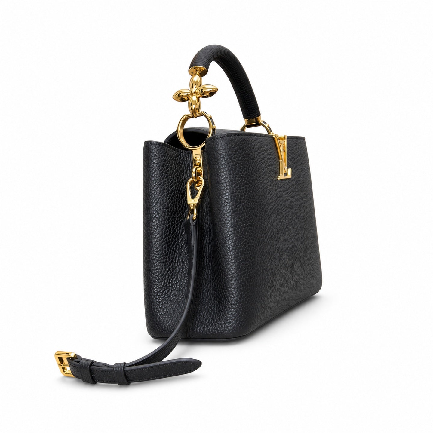 Louis Vuitton Capucines Leather Black Handbag