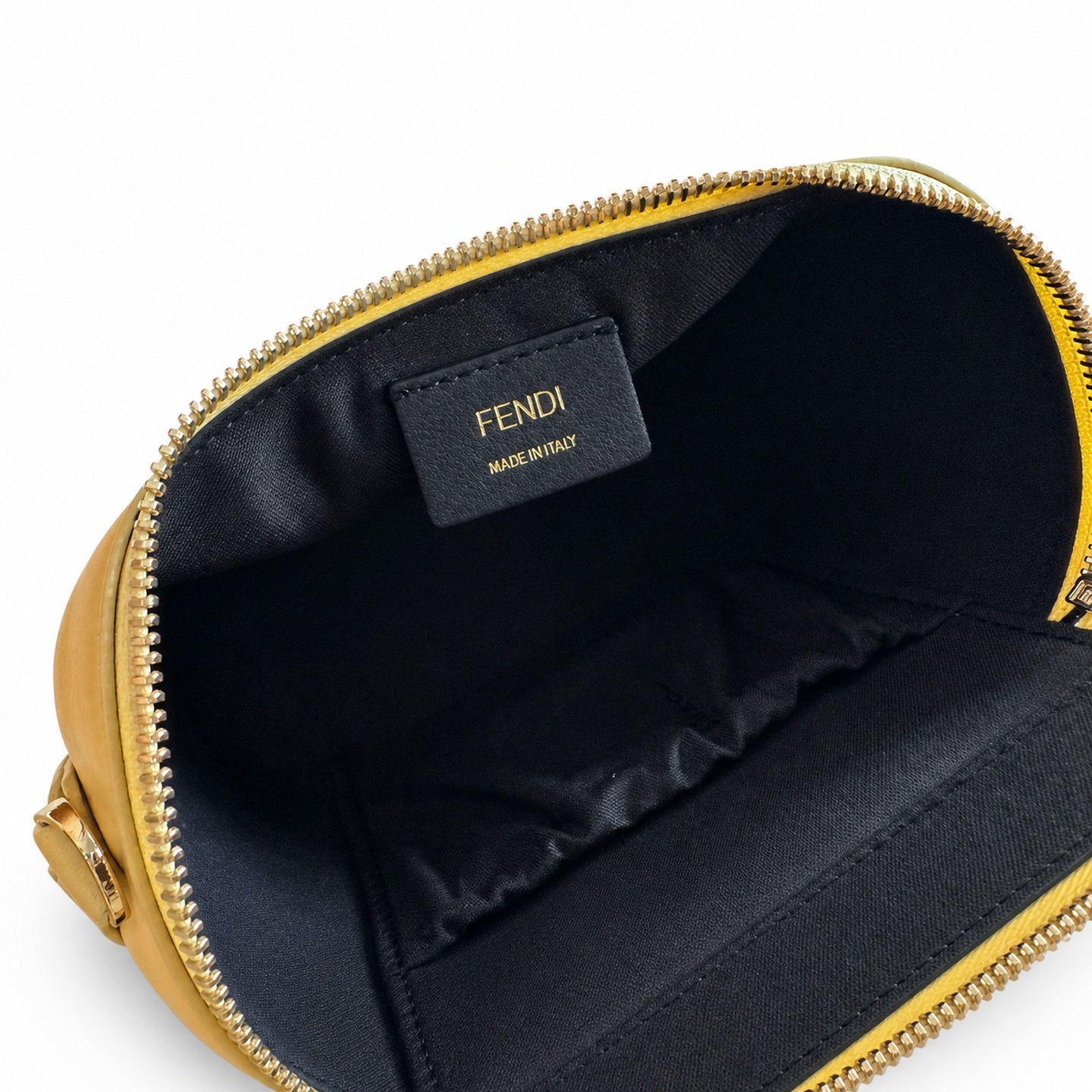 Fendi Mini Leather Yellow Vanity Bag