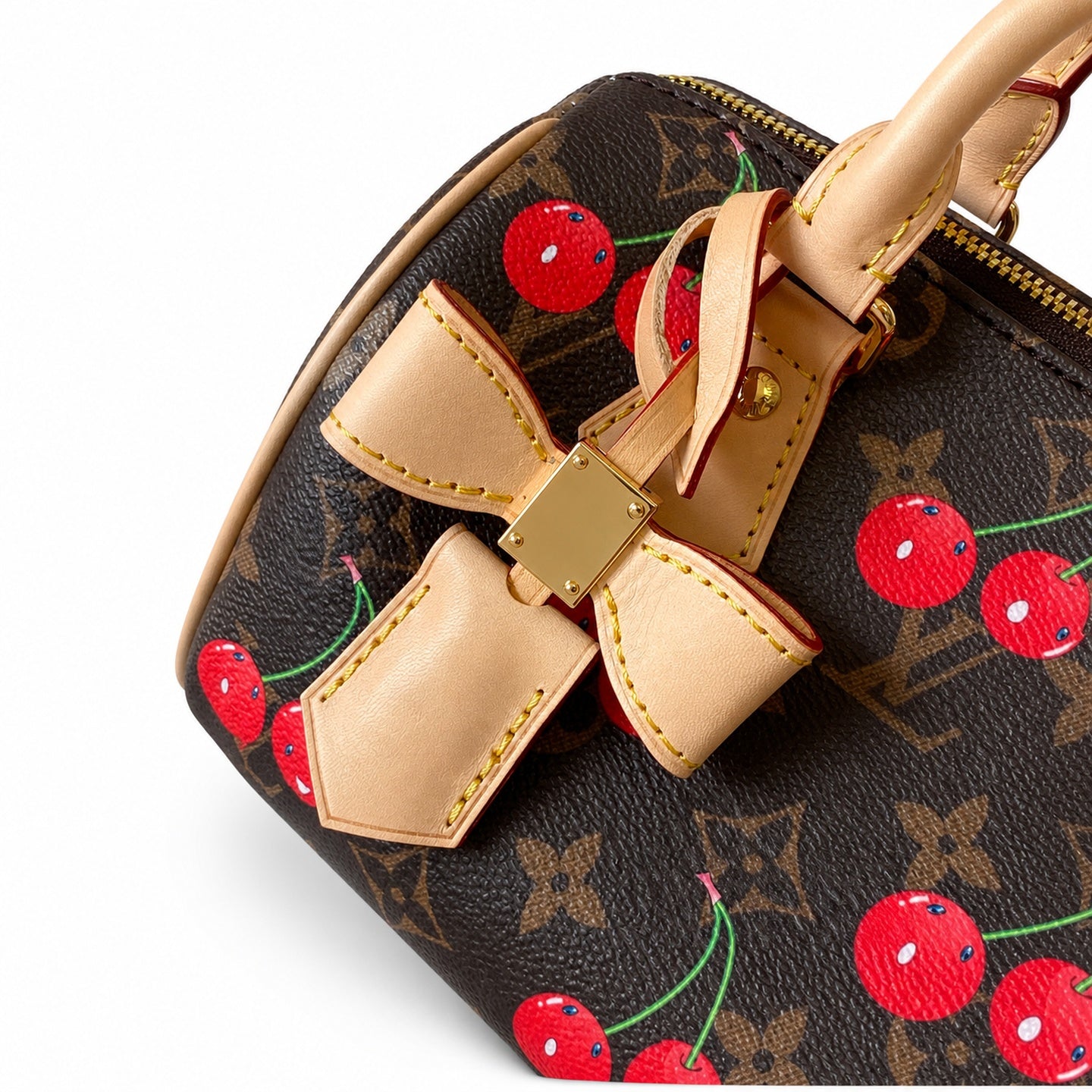 Louis Vuitton Speedy Bandouliere Takashi Murakami Canvas Leather Handbag