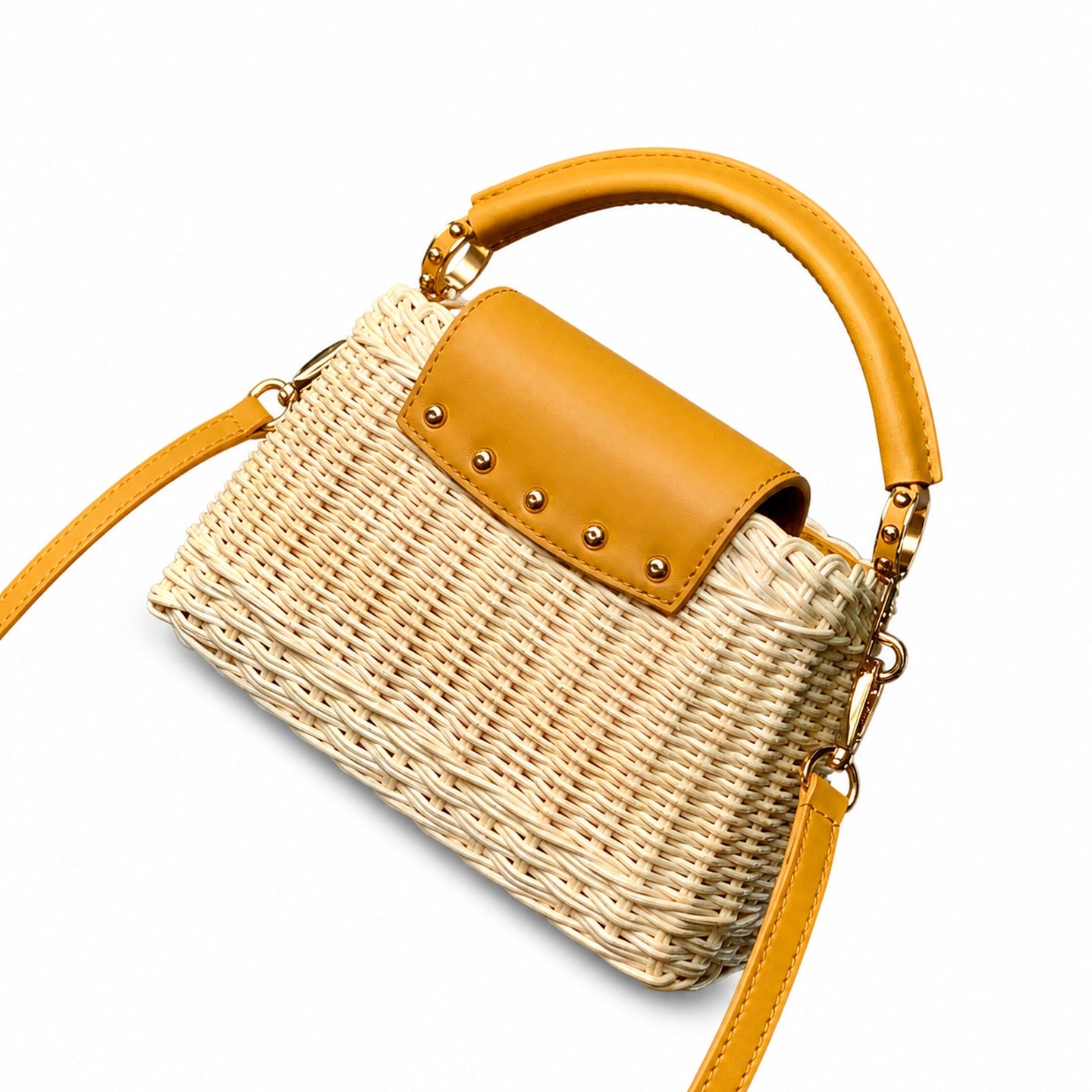 Louis Vuitton Capucines Mini Leather Yellow Handbag