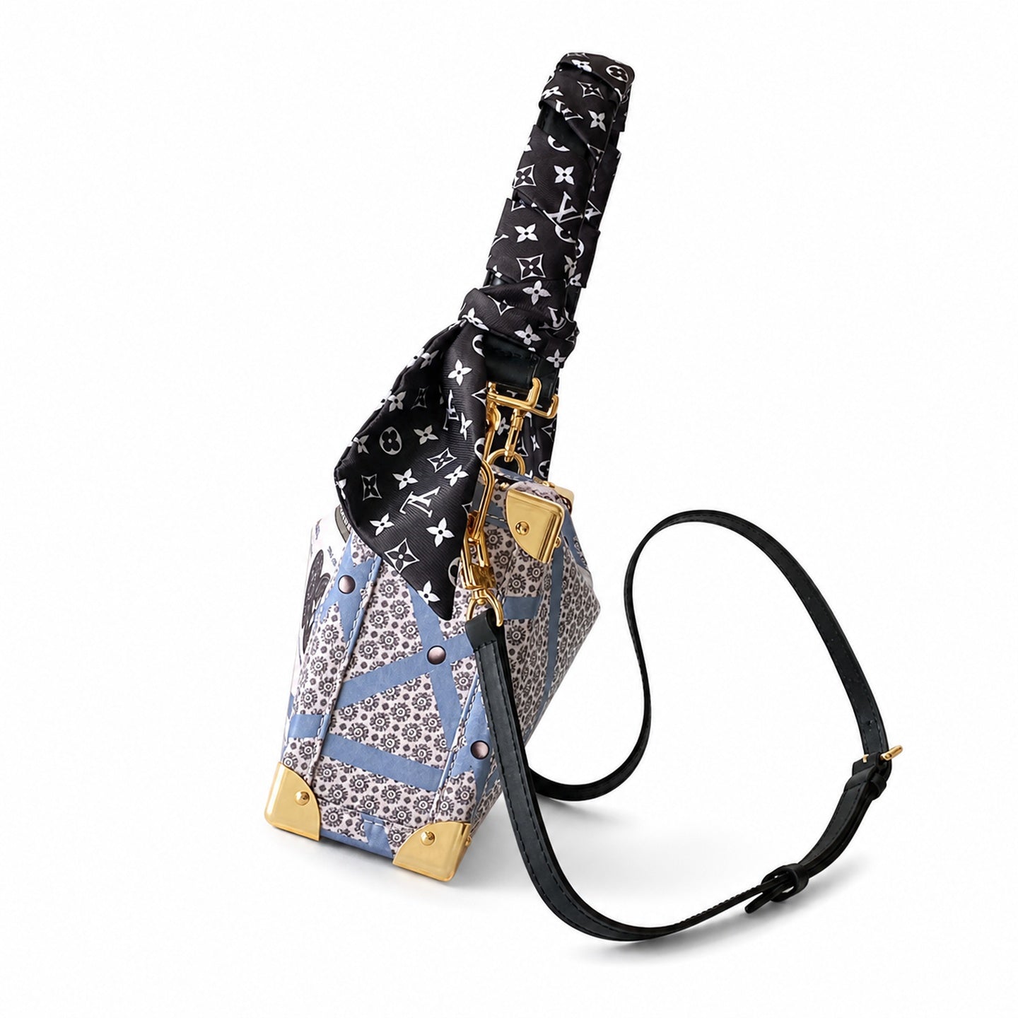 Louis Vuitton Side Trunk Medium Silk Handbag