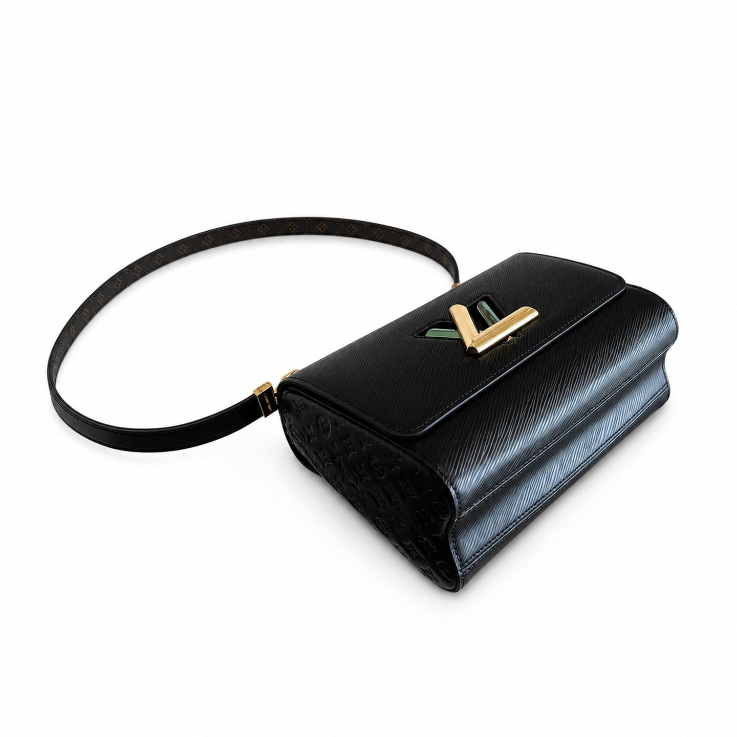 Louis Vuitton Twist Leather Black Gold Handbag