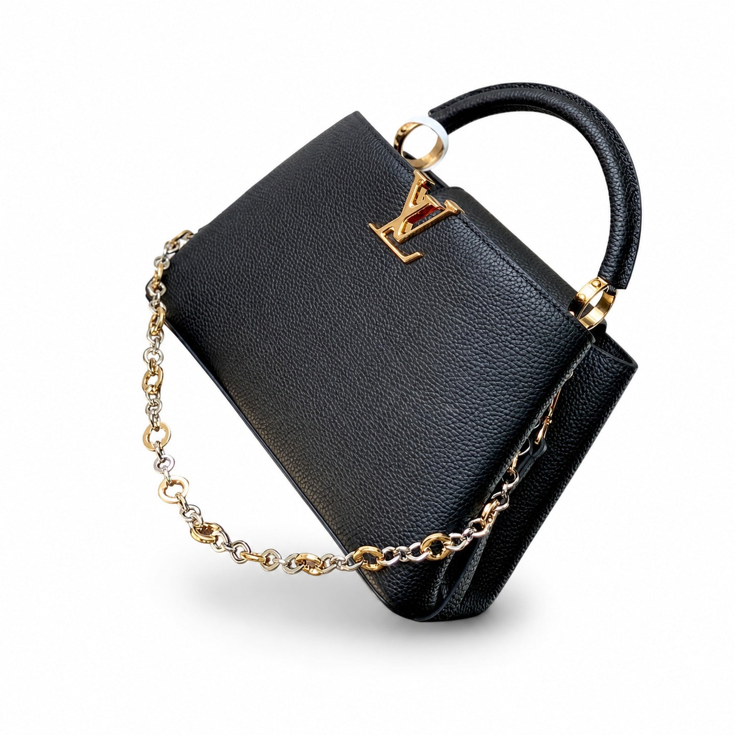 Louis Vuitton Capucines Medium Leather Black Handbag