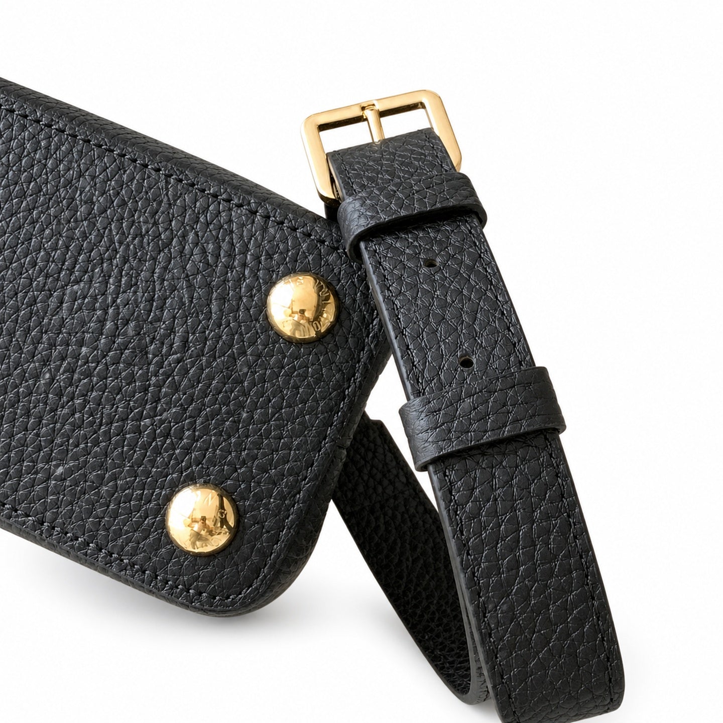 Louis Vuitton Capucines Mini Snakeskin Leather Black Gold Handbag