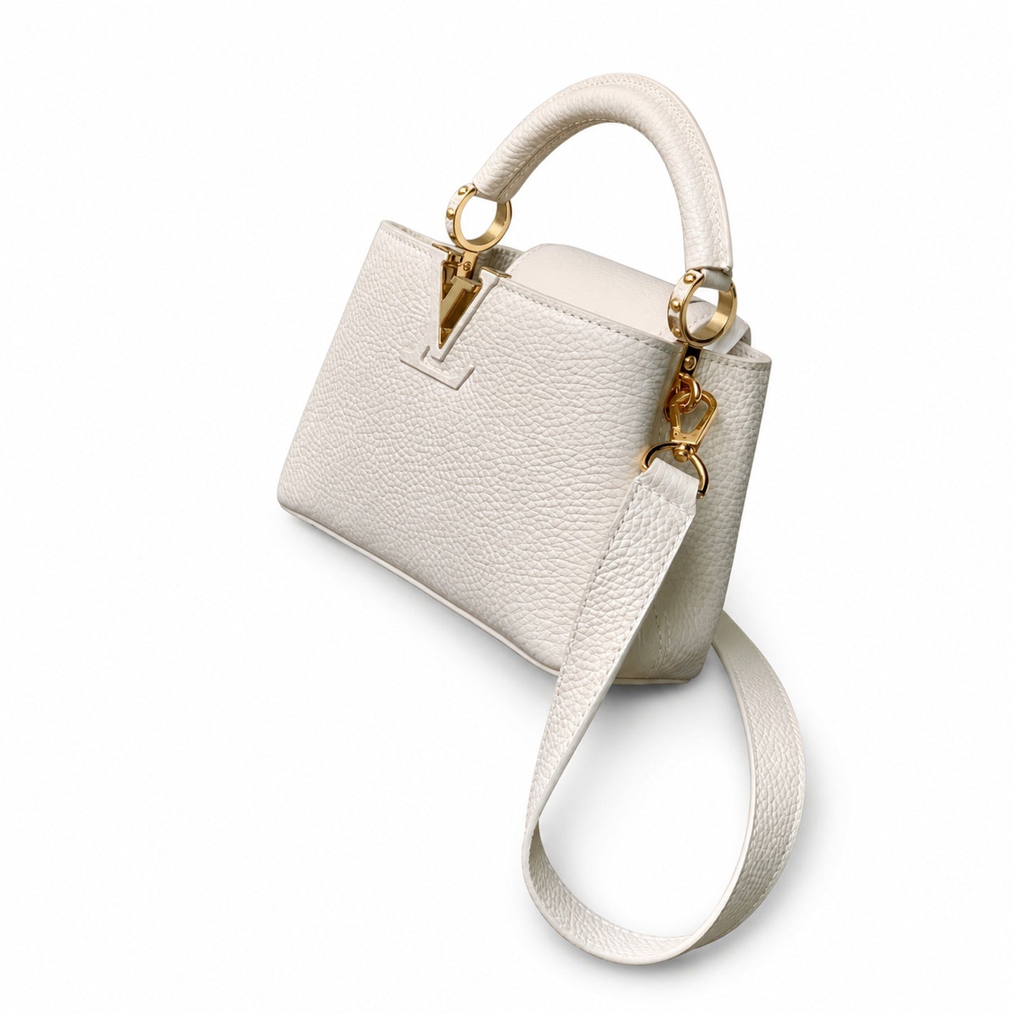 Louis Vuitton Capucines Mini Leather White Handbag