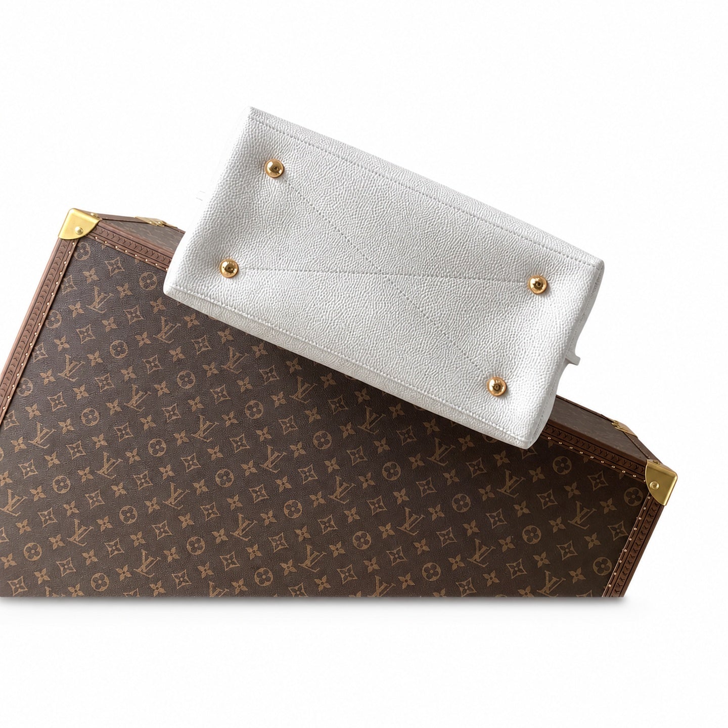 Louis Vuitton Leather Blue Gold Handbag