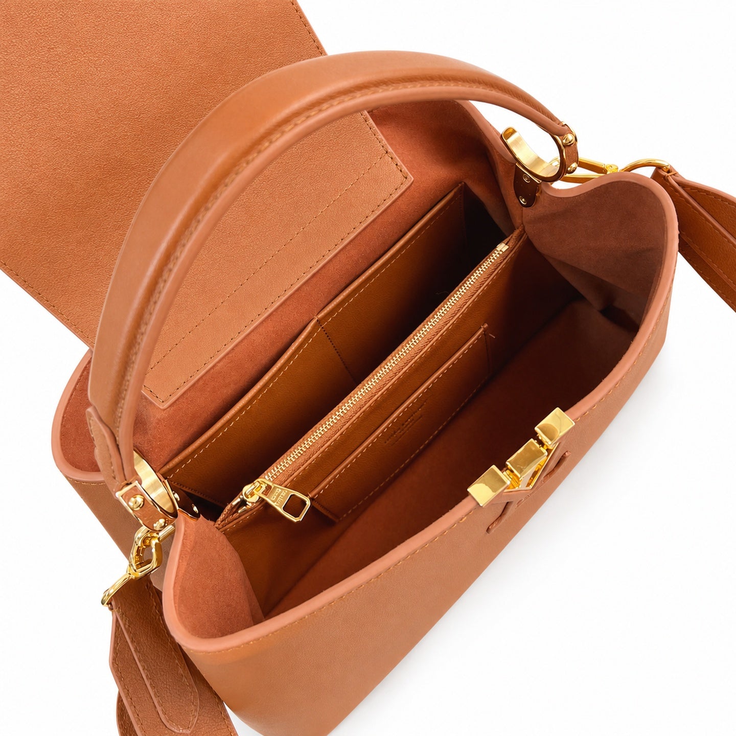 Louis Vuitton Capucines Small Suede Leather Brown Handbag