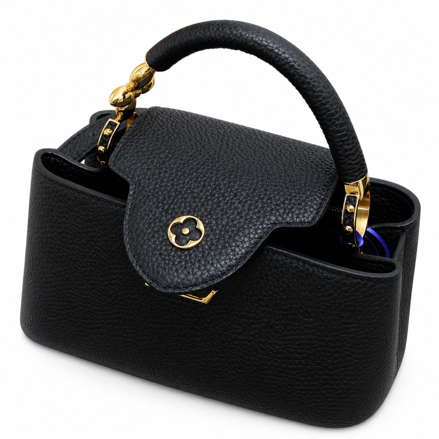Louis Vuitton Capucines Leather Black Handbag